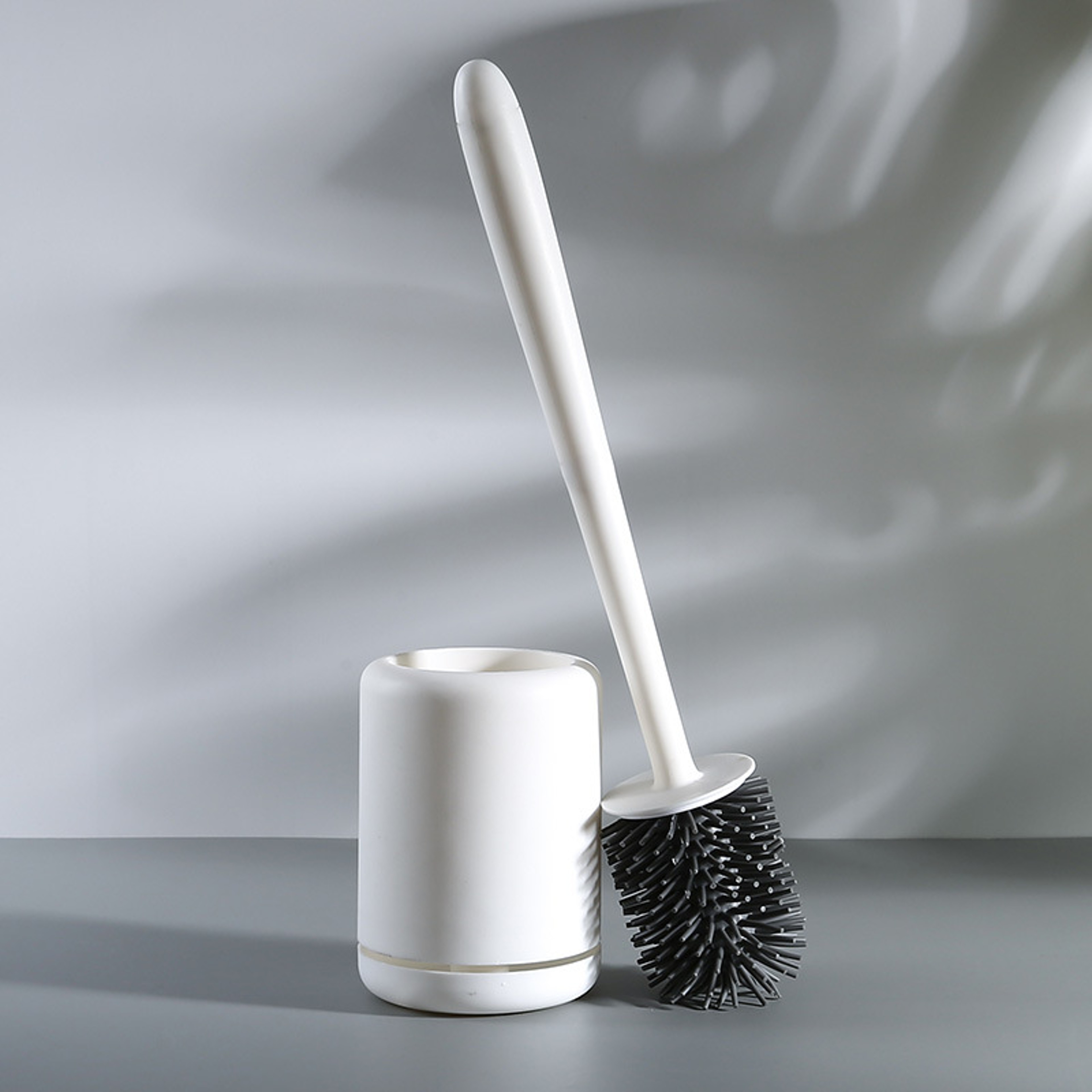 Quick Dry Silicone Toilet Brush With Wall Mount Holder 6