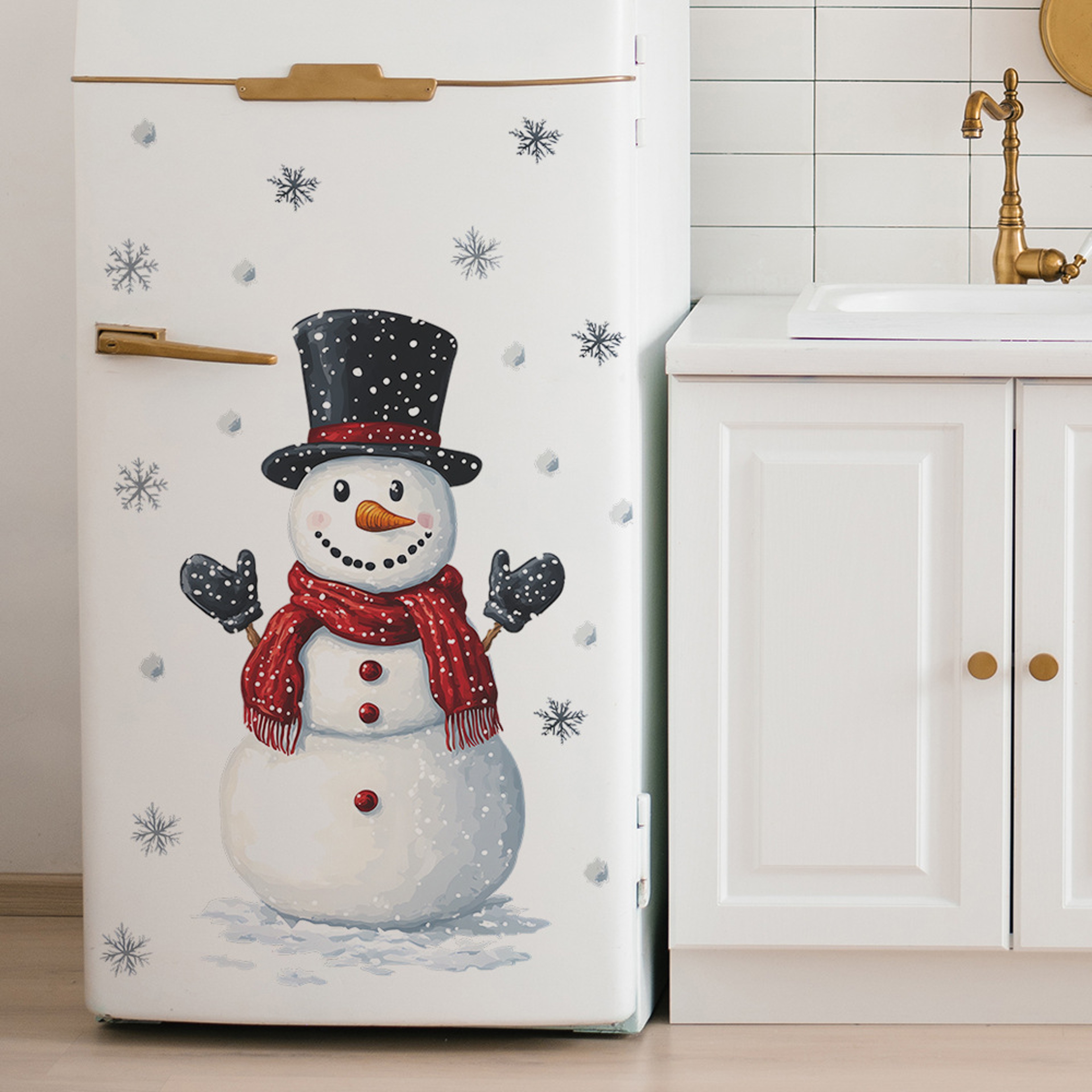 Christmas Snowman Wall Stickers Self Adhesive Snowflake Holiday Decor – view 4
