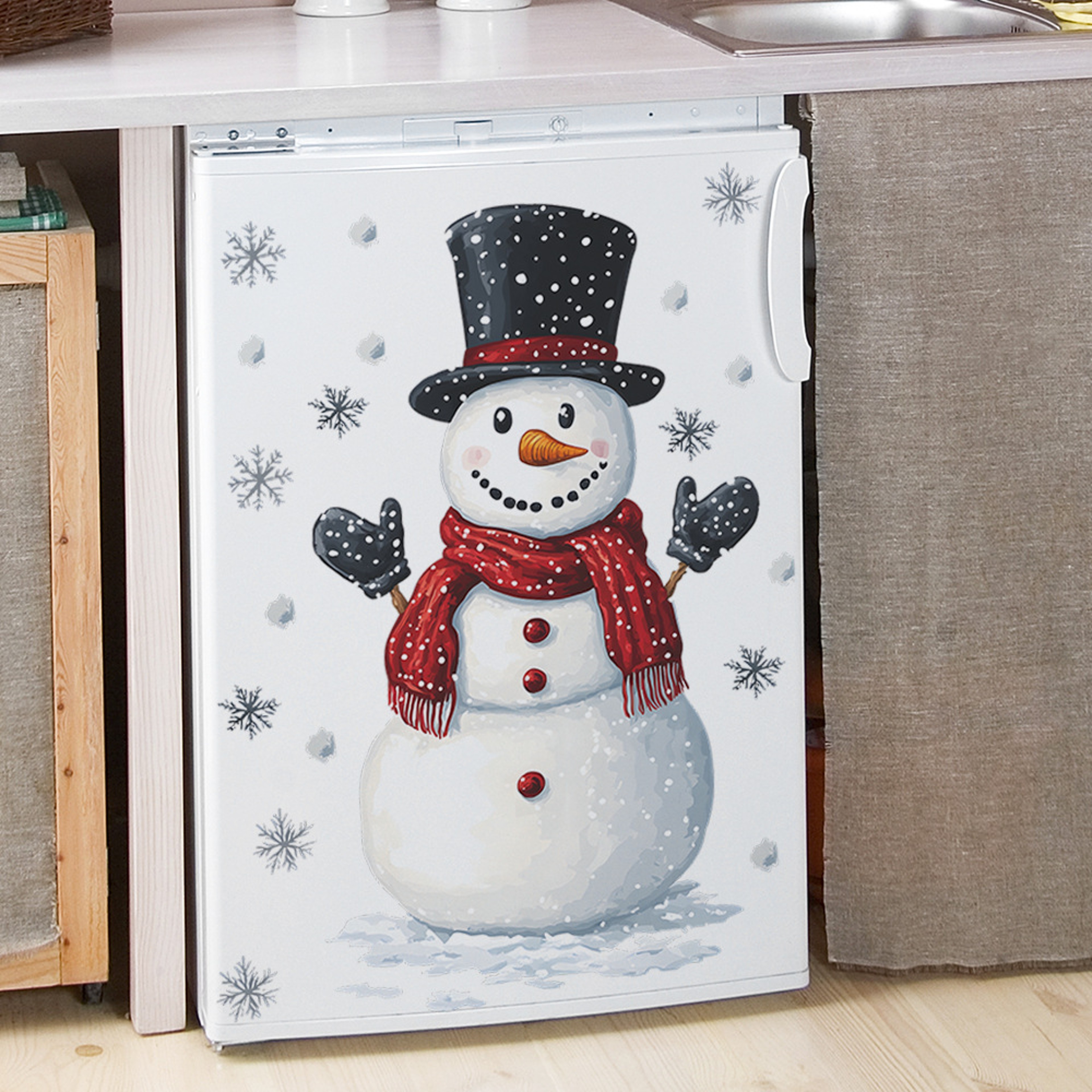 Christmas Snowman Wall Stickers Self Adhesive Snowflake Holiday Decor – view 5