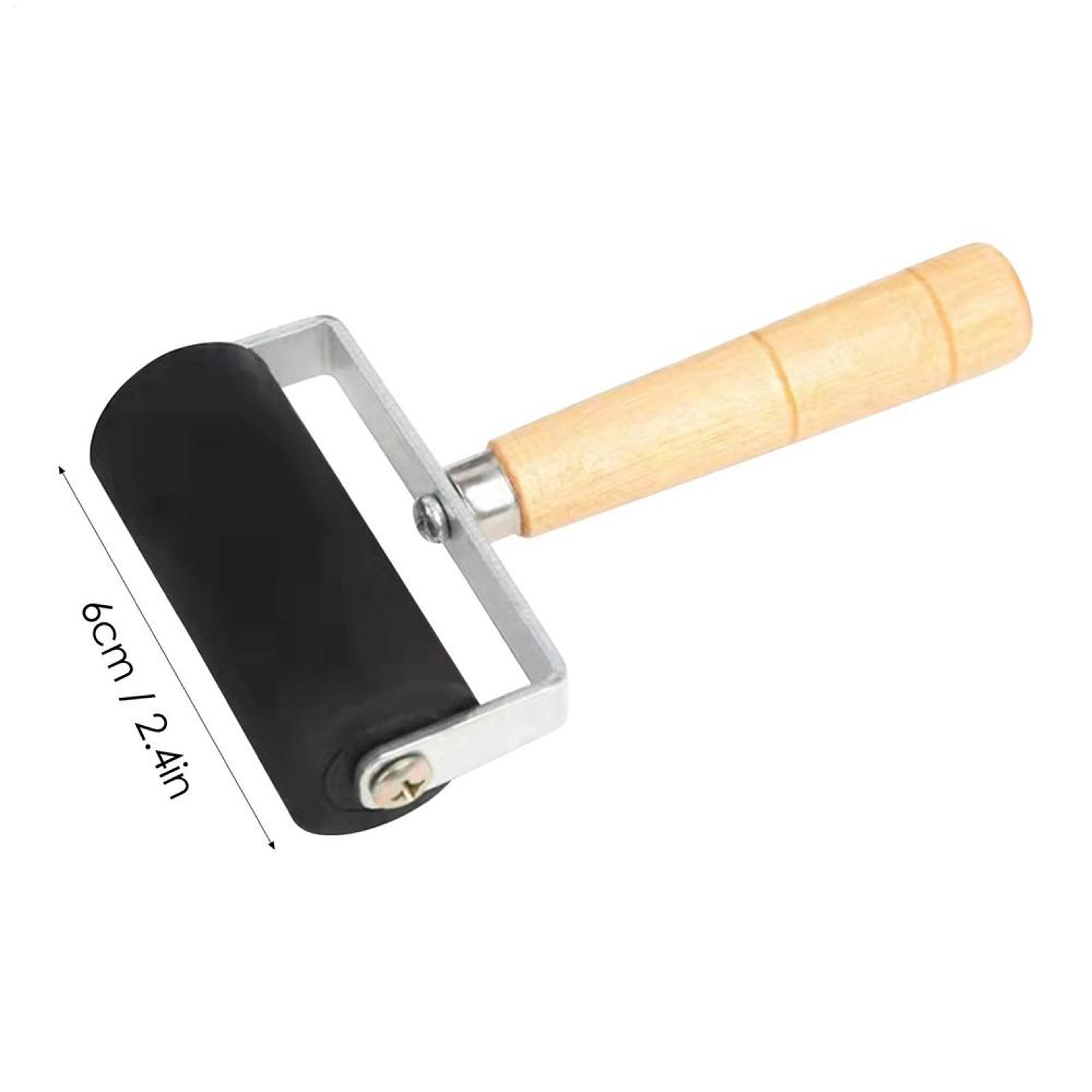 Smooth Ink Rubber Brayer Roller Wooden Handle Printmaking Tool 7