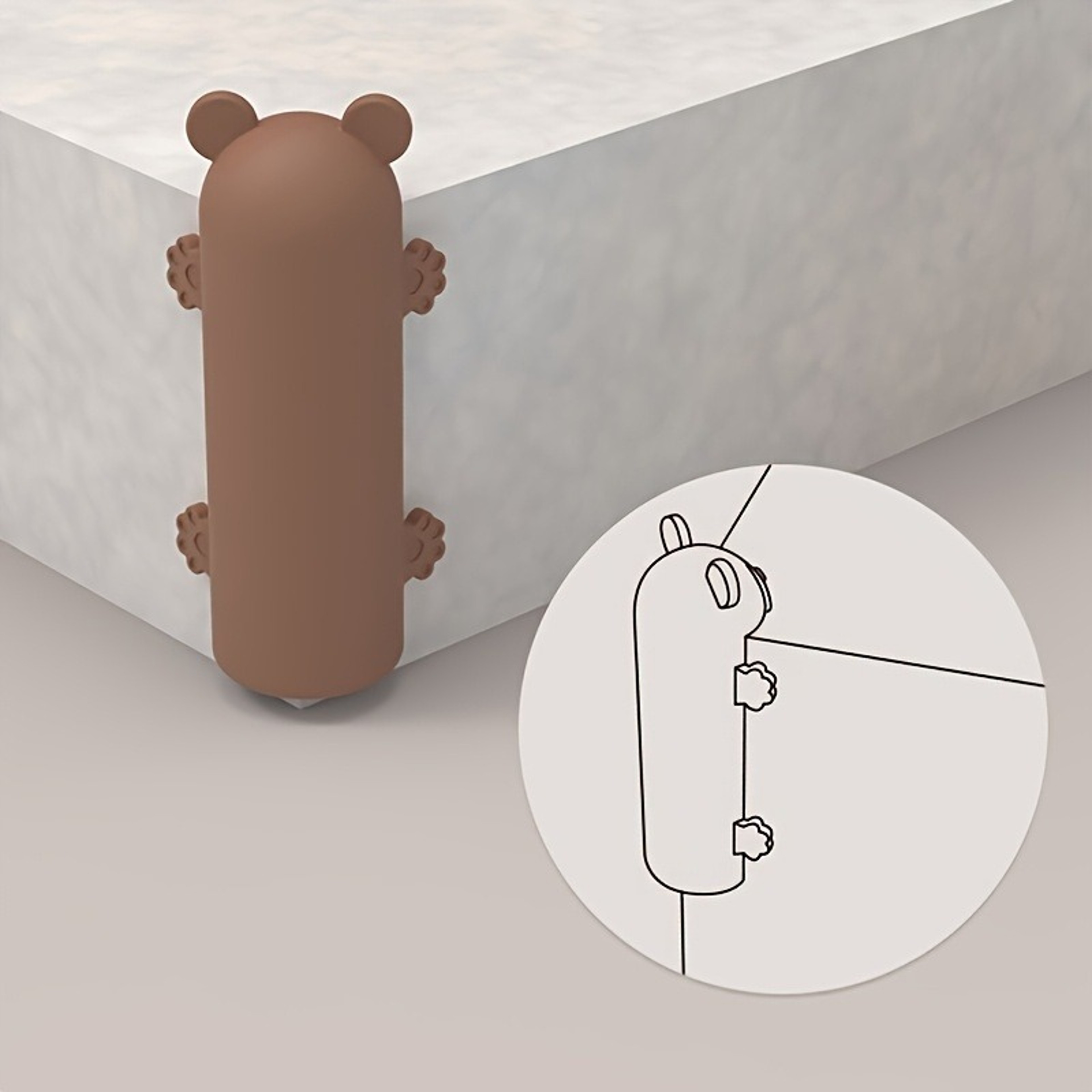 Cute Bear Baby Corner Protectors Soft Furniture Safety Guards 0