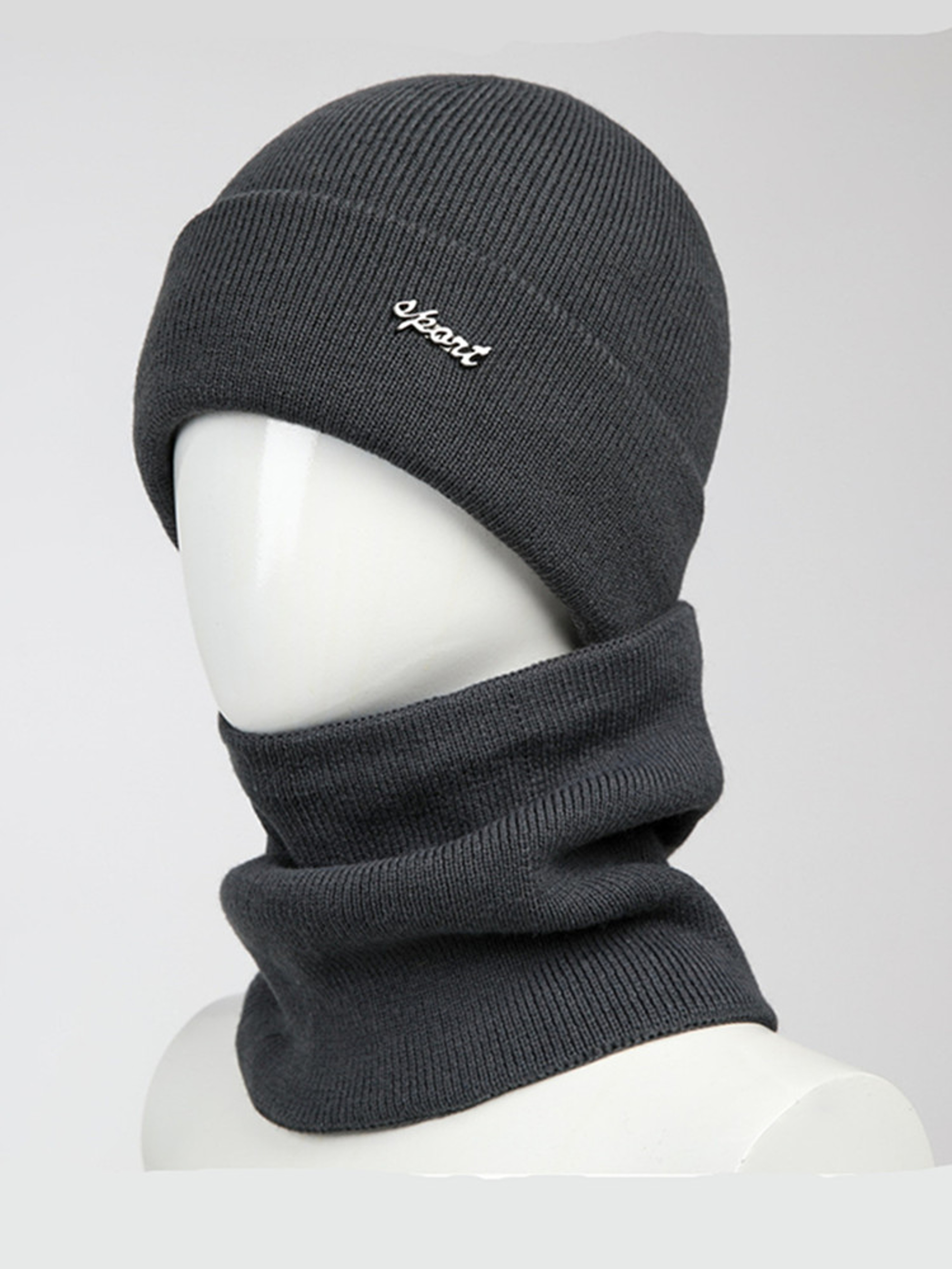 Fleece Lined Winter Hat and Scarf Set Warm Knit Ear Protection for Outdoor Cycling – view 7