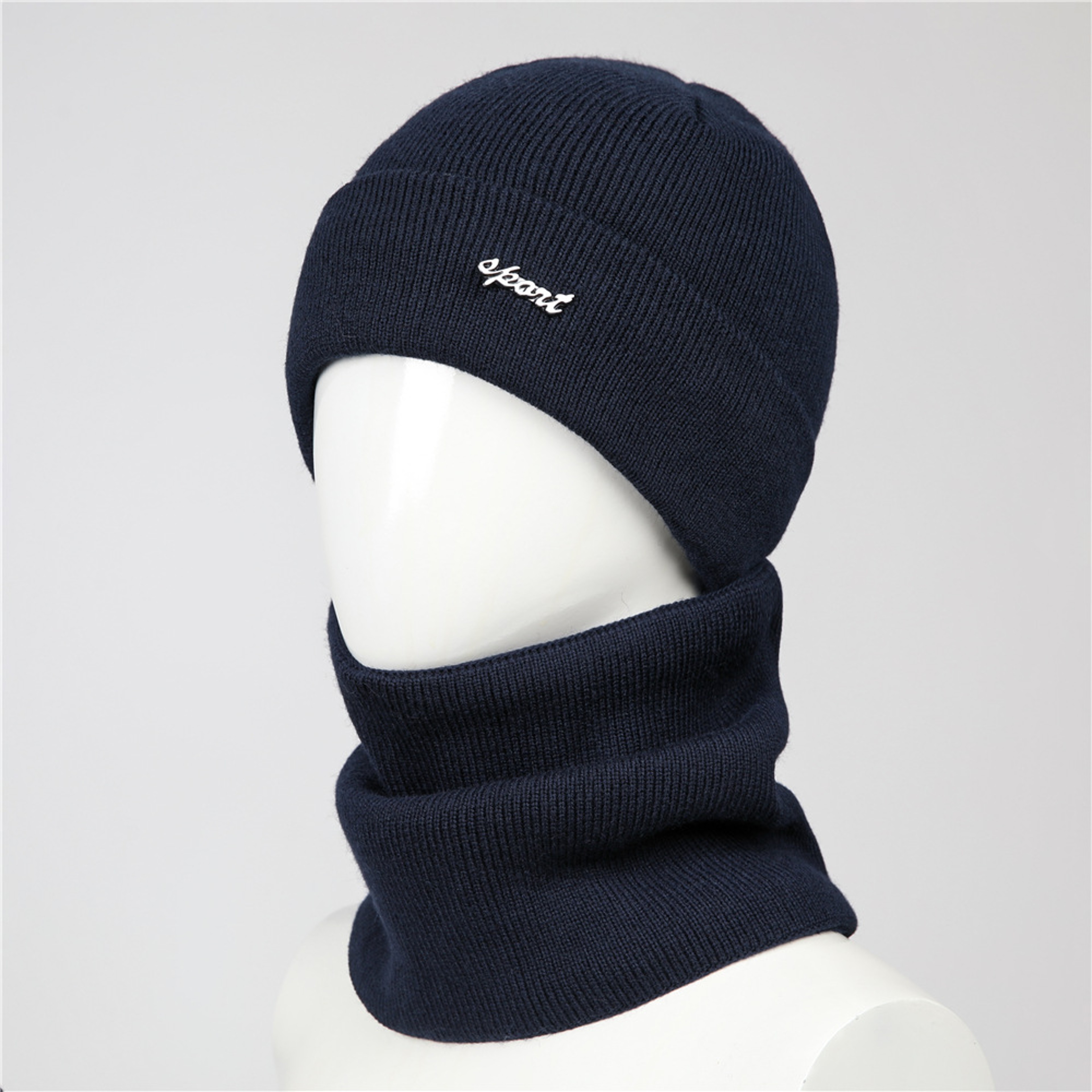 Fleece Lined Winter Hat and Scarf Set Warm Knit Ear Protection for Outdoor Cycling – view 6