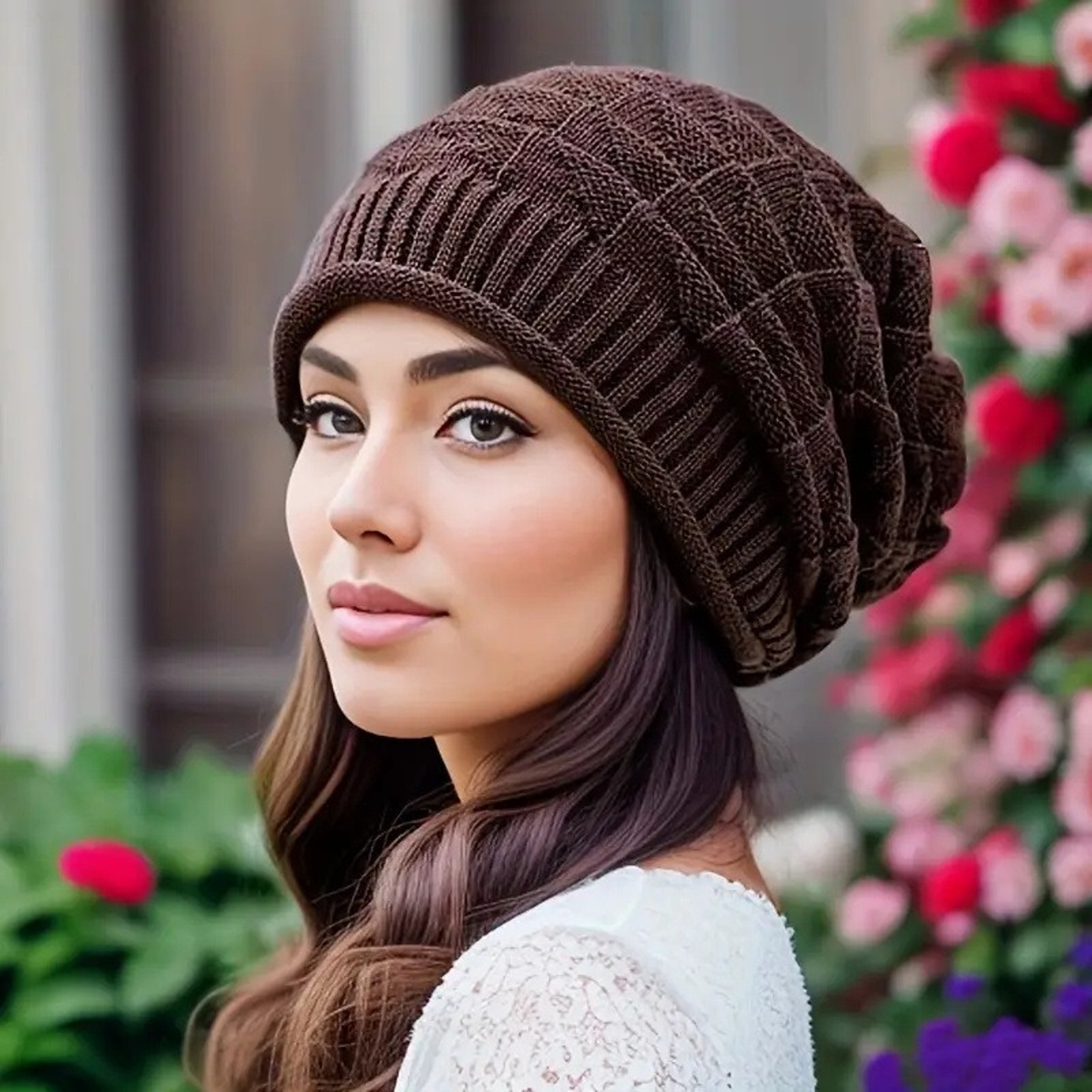 Women's Chunky Slouch Beanie Lightweight Ear Warmer Autumn Hat – view 9