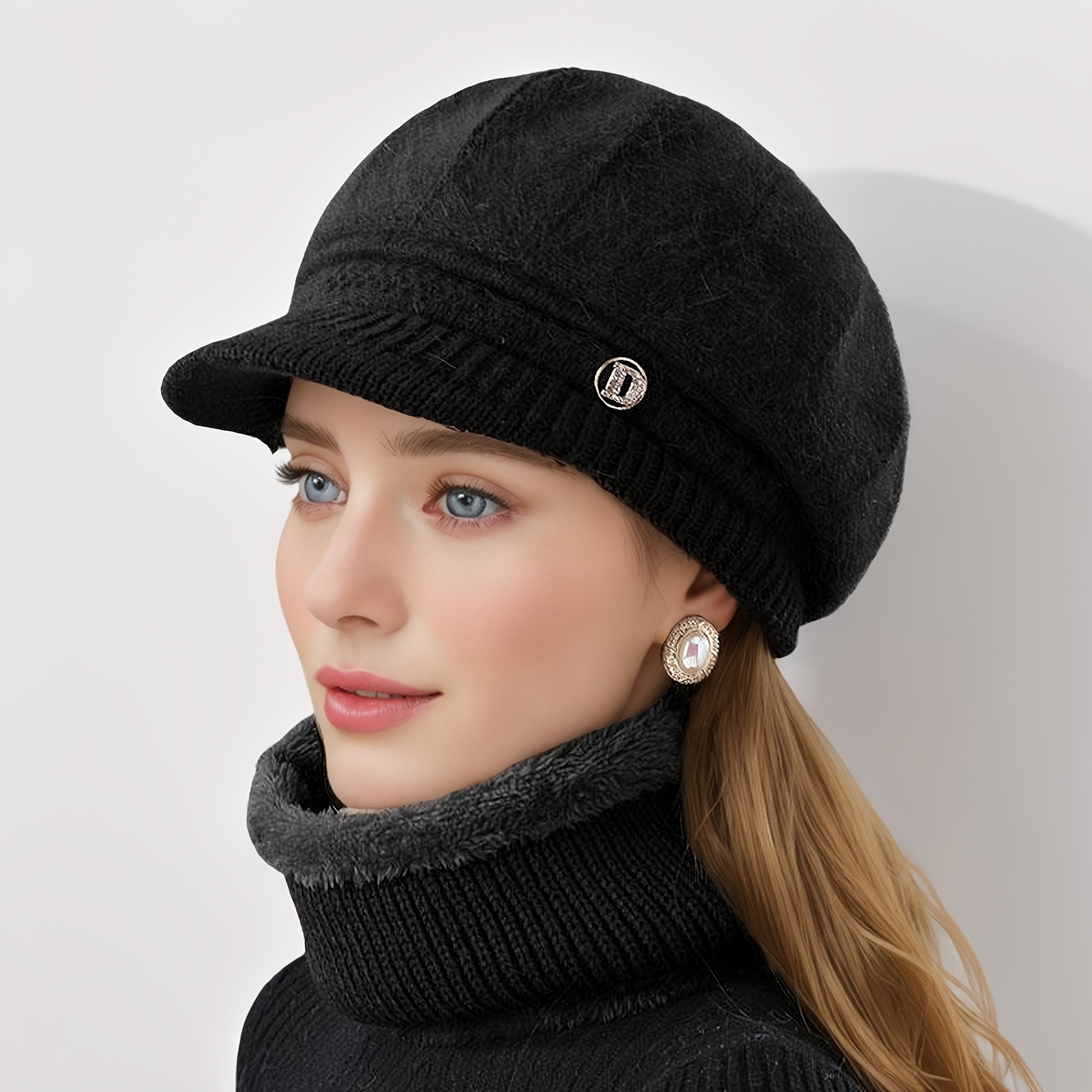 Womens Winter Hat and Scarf Set Warm Cold Weather Hat with Neck Warmer – view 8