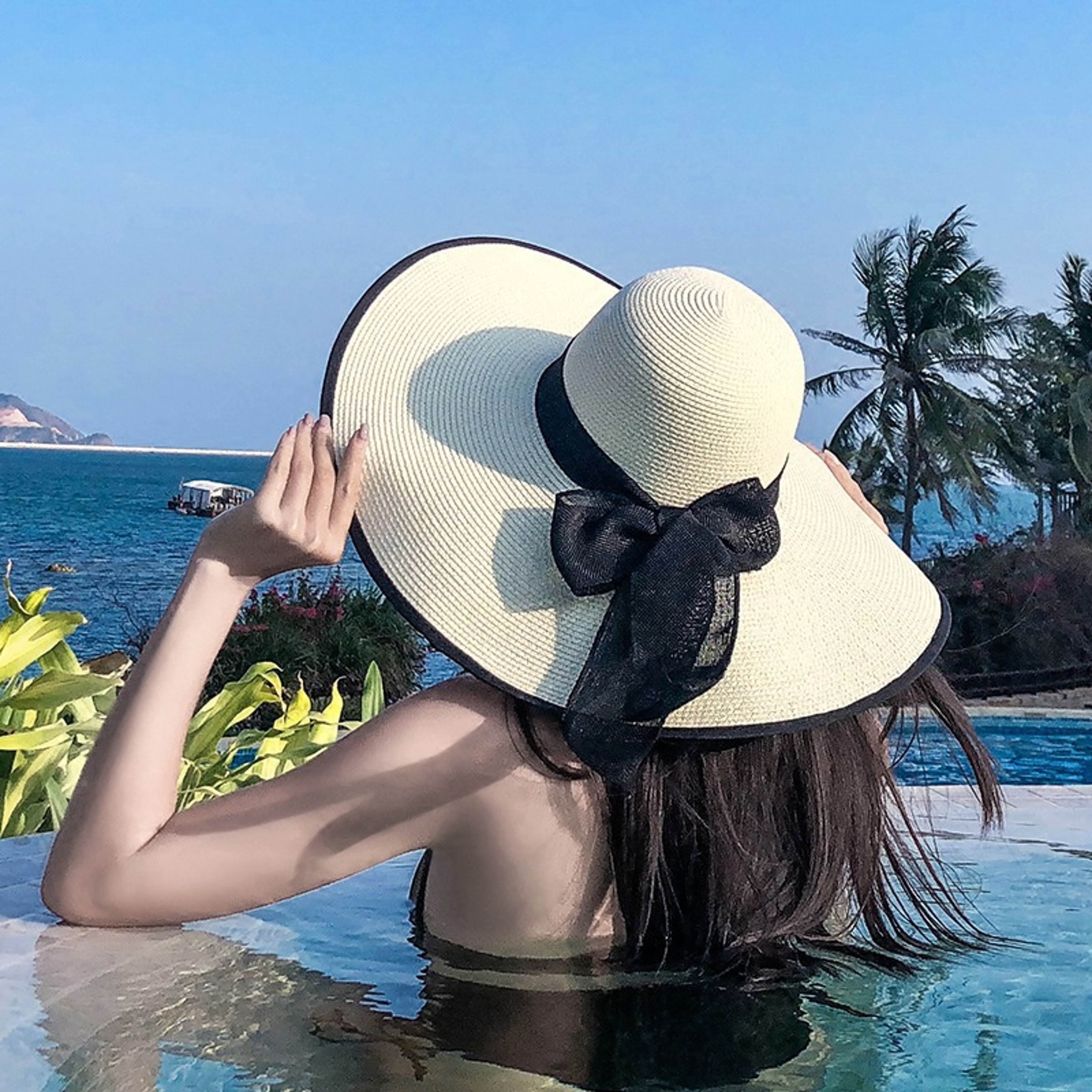 Women's Wide Brim Straw Sun Hat Foldable Beach Hat for Summer Travel – view 2