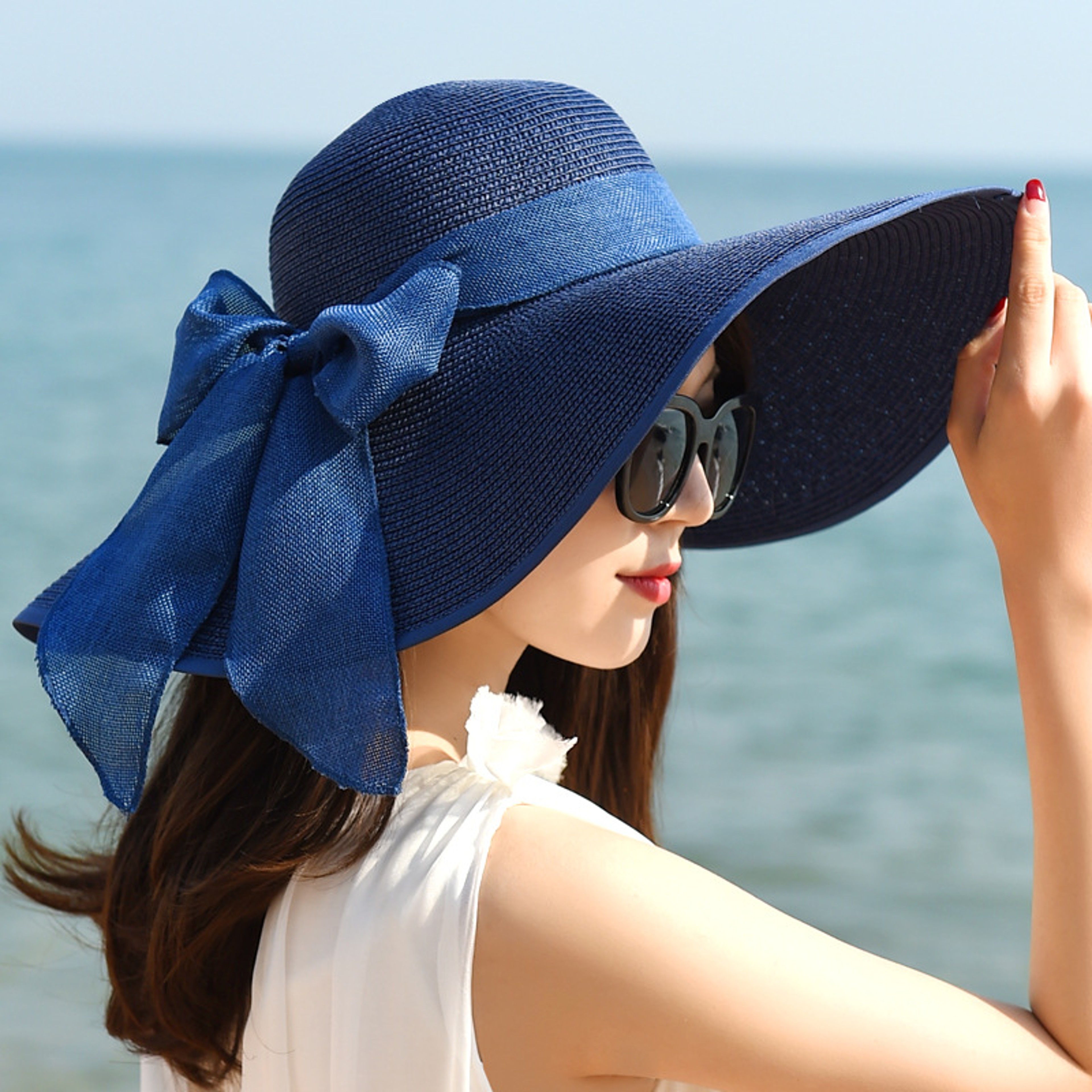 Women's Wide Brim Straw Sun Hat Foldable Beach Hat for Summer Travel – view 8