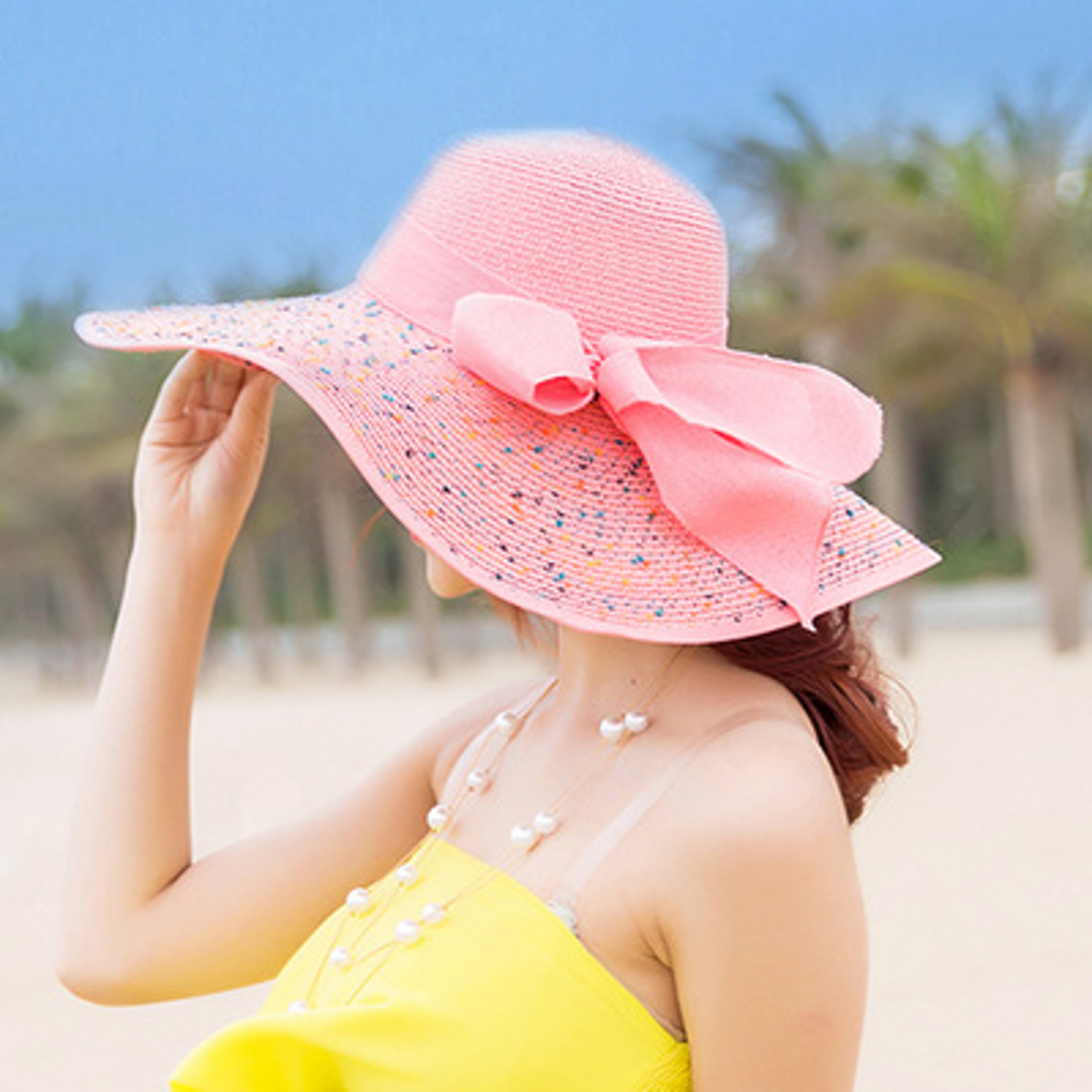 Women's Wide Brim Straw Sun Hat Foldable Beach Hat for Summer Travel – view 12