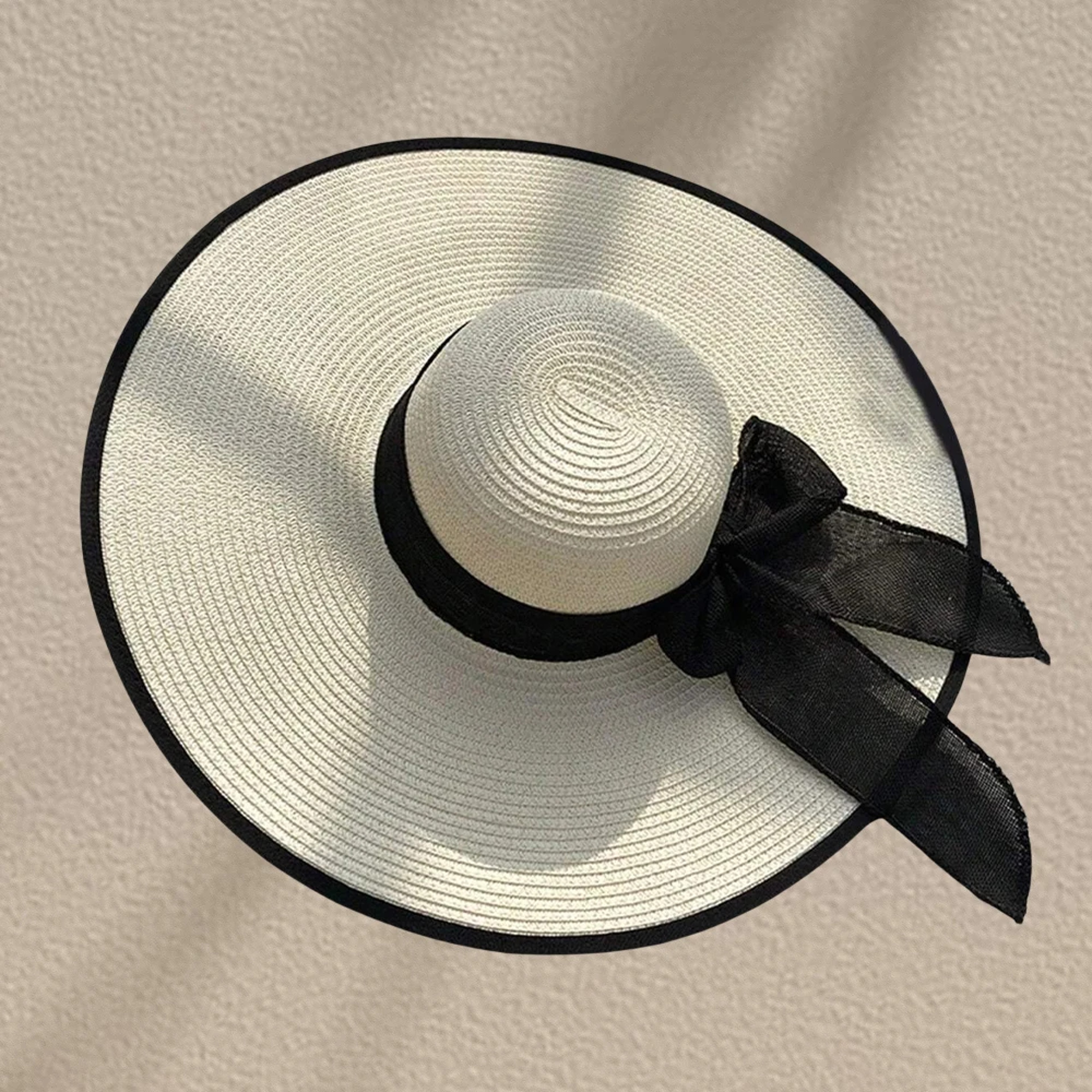 SunShield Oversized Straw Beach Hat for Women with Wide Brim and Bow – view 7