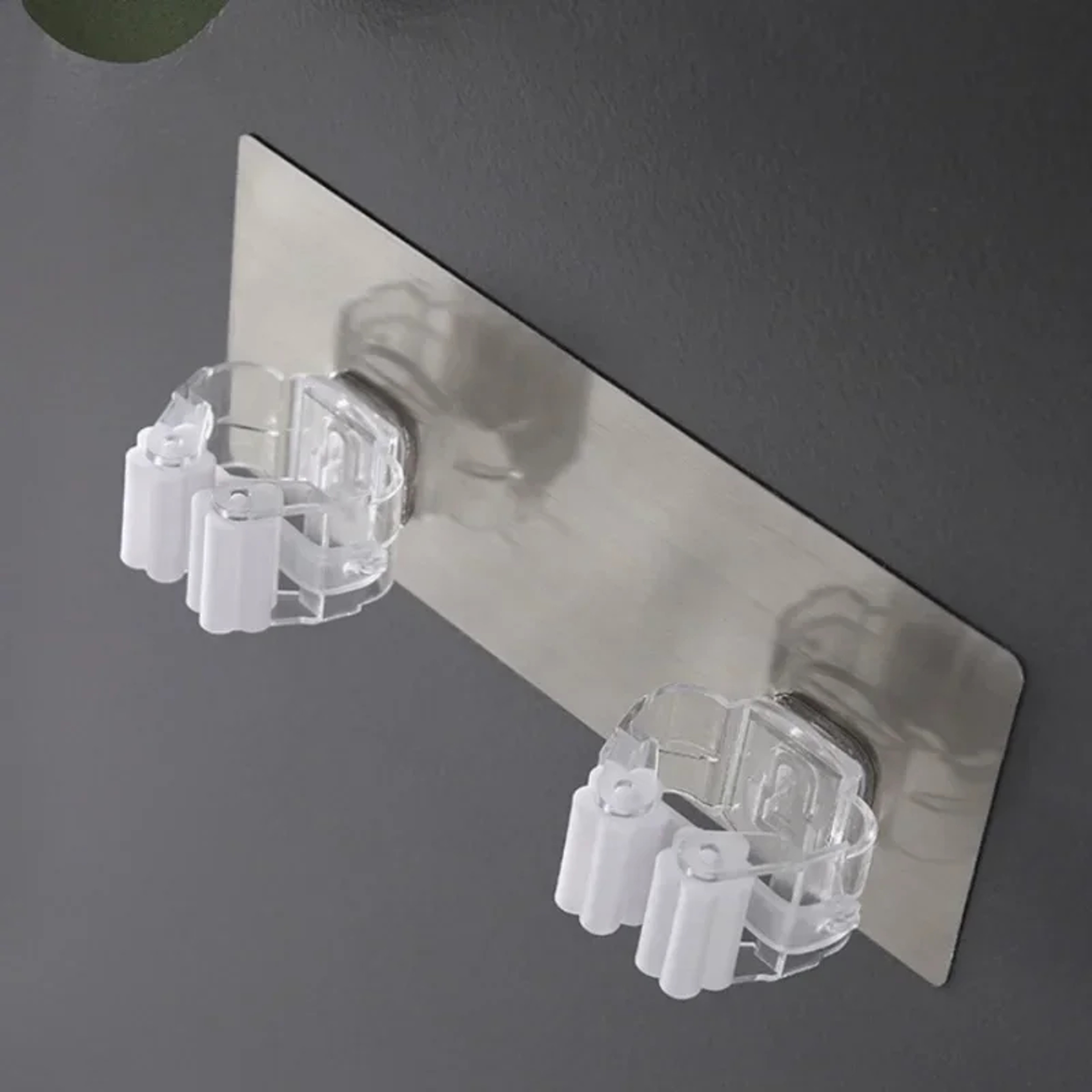 Adhesive Mop Holder Wall Mounted No Drill Broom Organizer 3