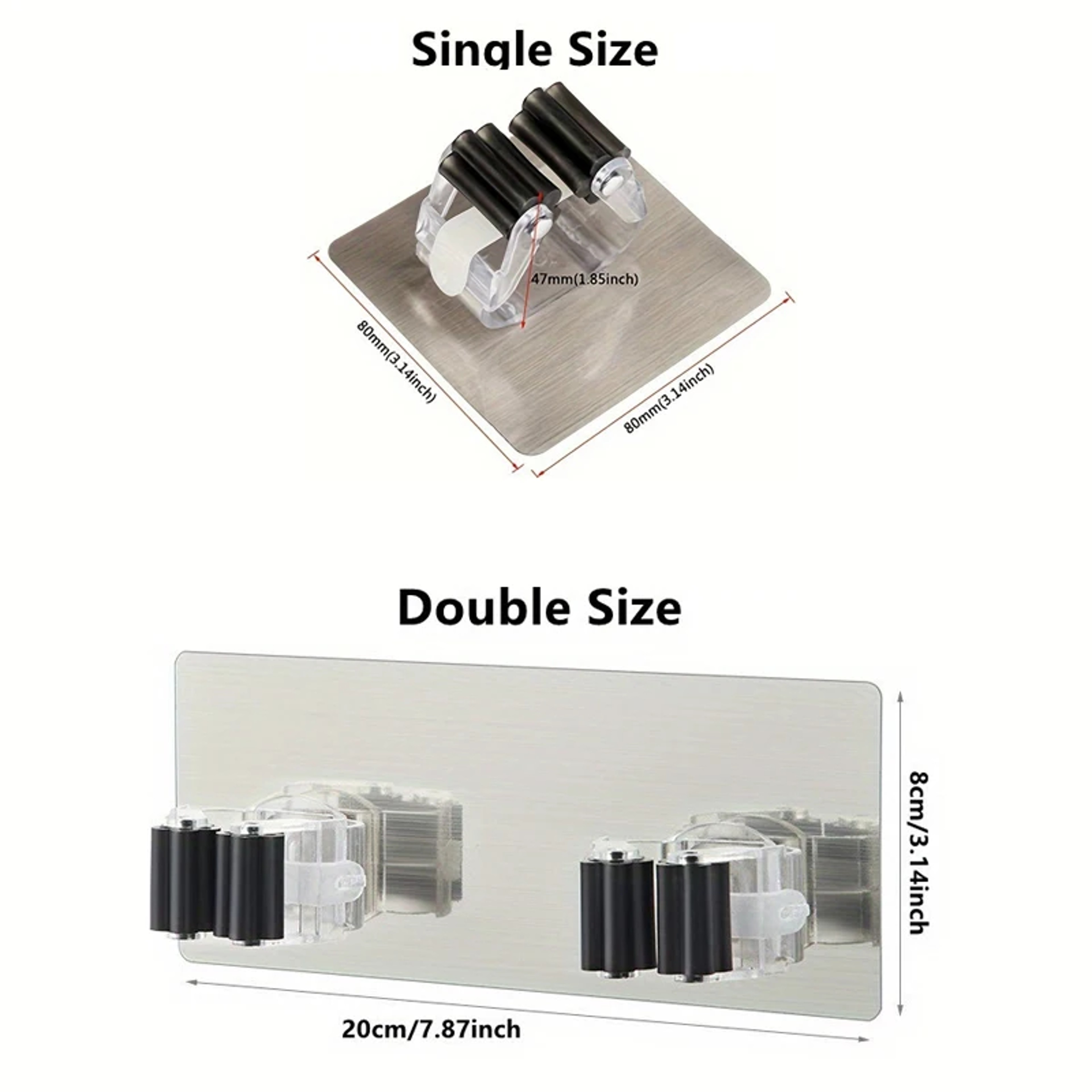 Adhesive Mop Holder Wall Mounted No Drill Broom Organizer 4