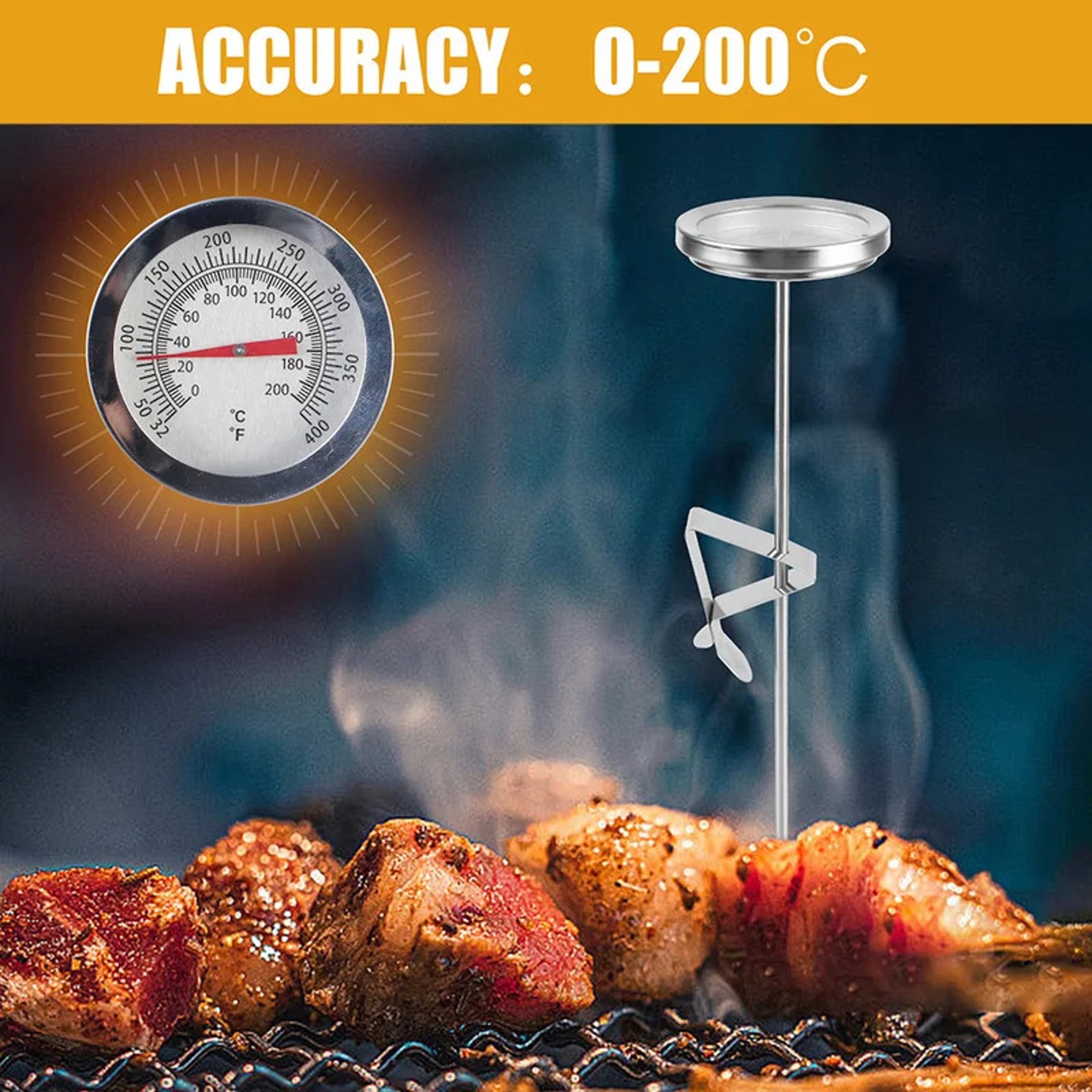 Stainless Steel Cooking Thermometer Food Thermometer for Meat Milk and Coffee – view 4