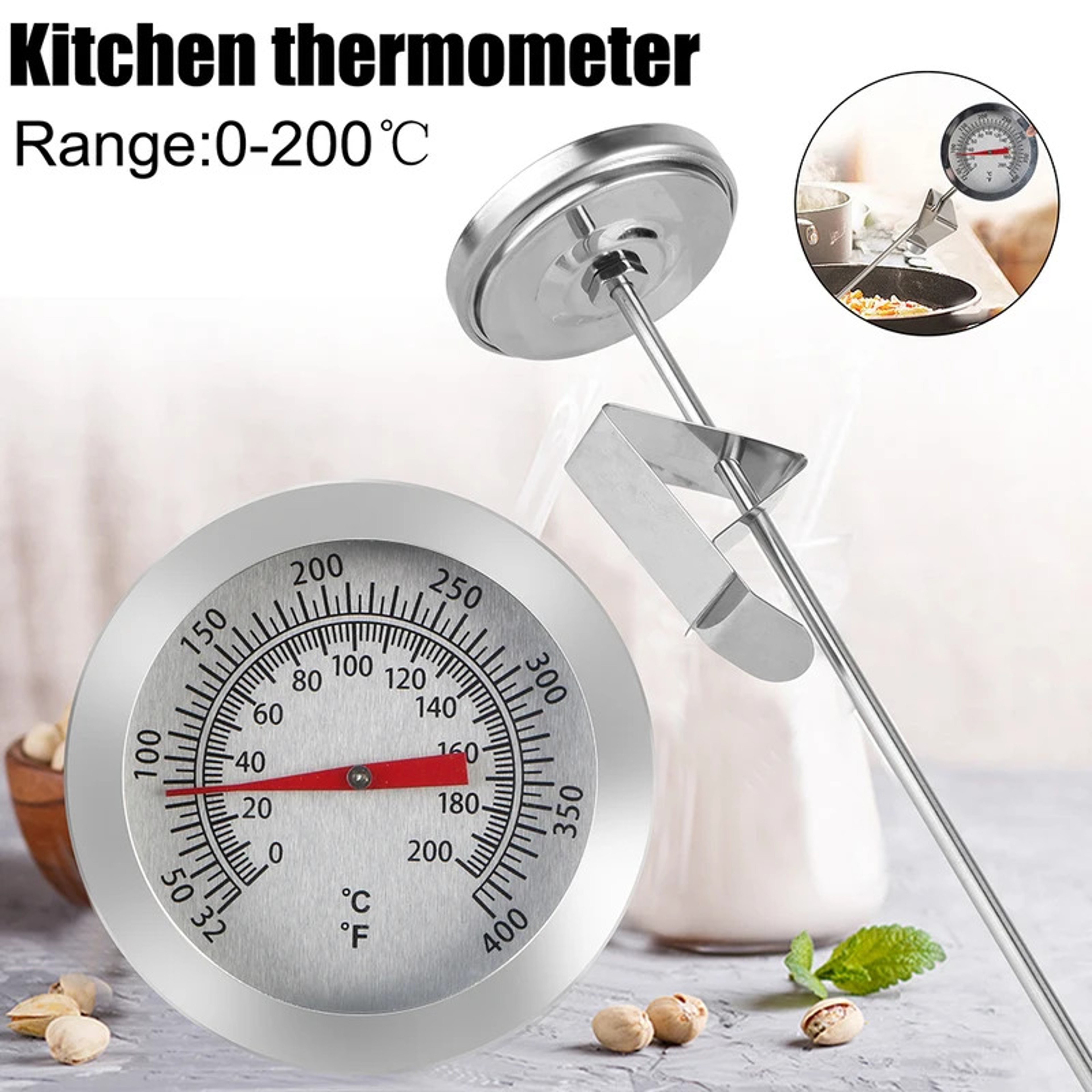 Stainless Steel Cooking Thermometer Food Thermometer for Meat Milk and Coffee – view 5