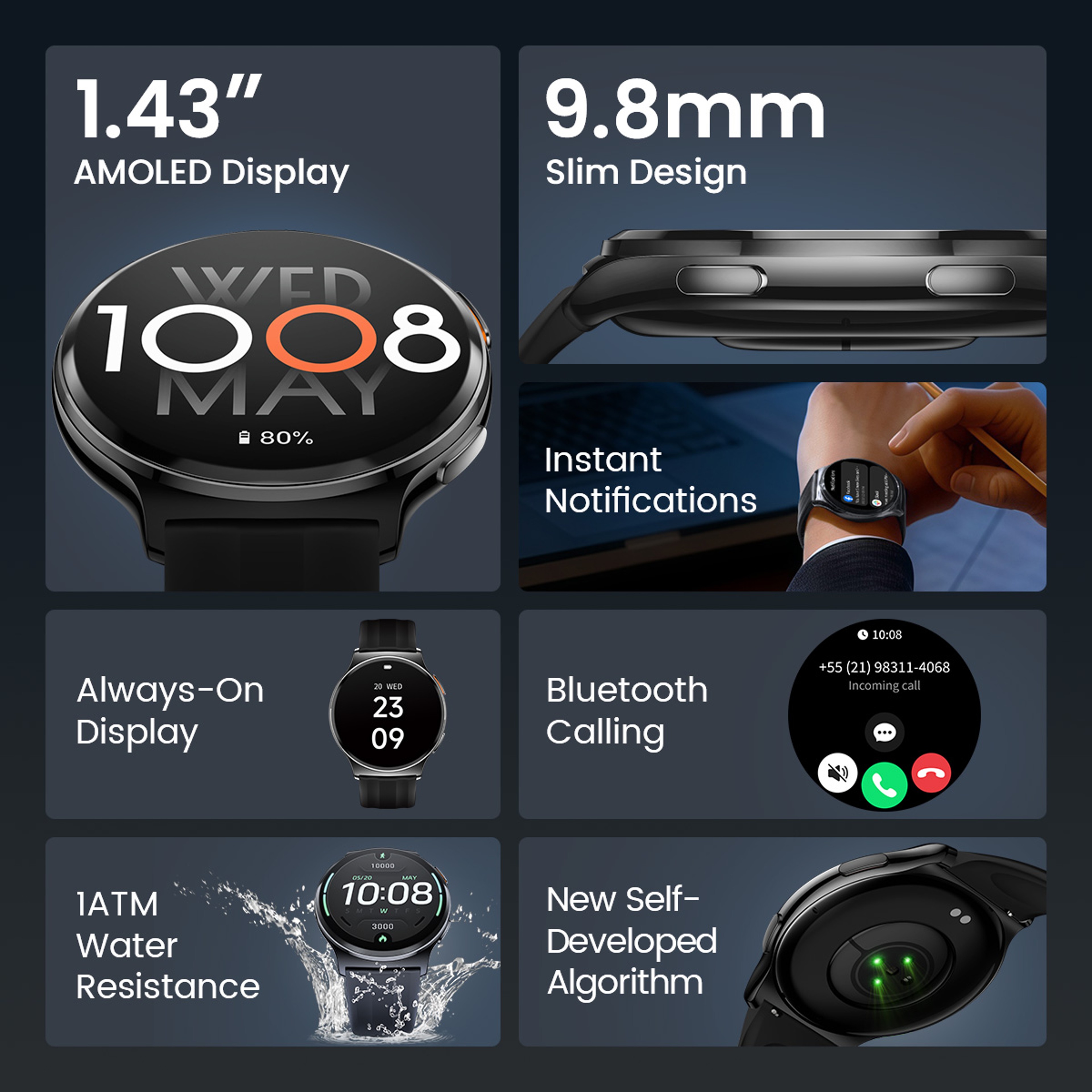 Haylou Solar Lite 2 Smartwatch with AMOLED Display and Bluetooth Calling – view 2