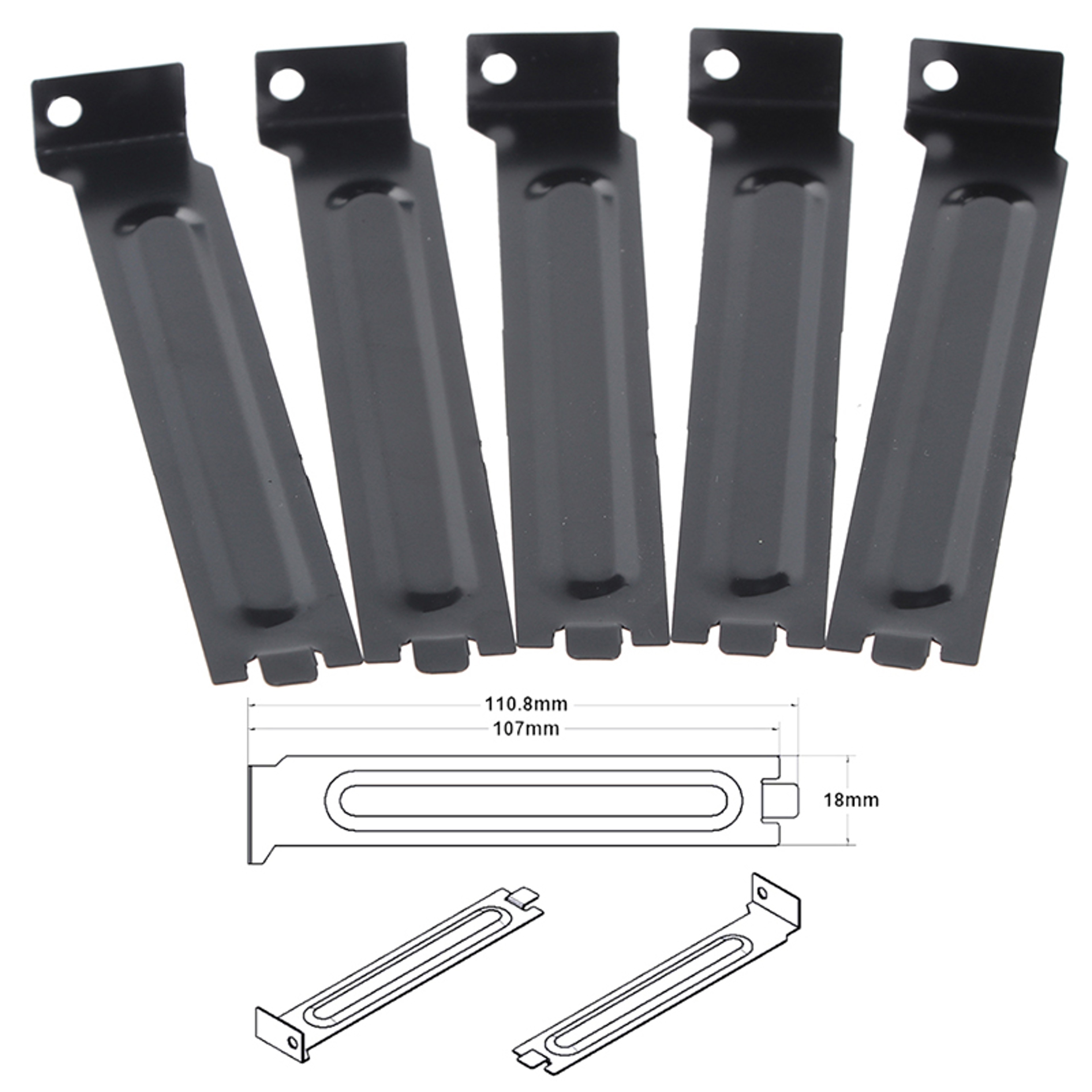 Computer Case PCI Slot Cover Bracket for 5 Expansion Slots with Dust Filter Pressure Plate – view 3