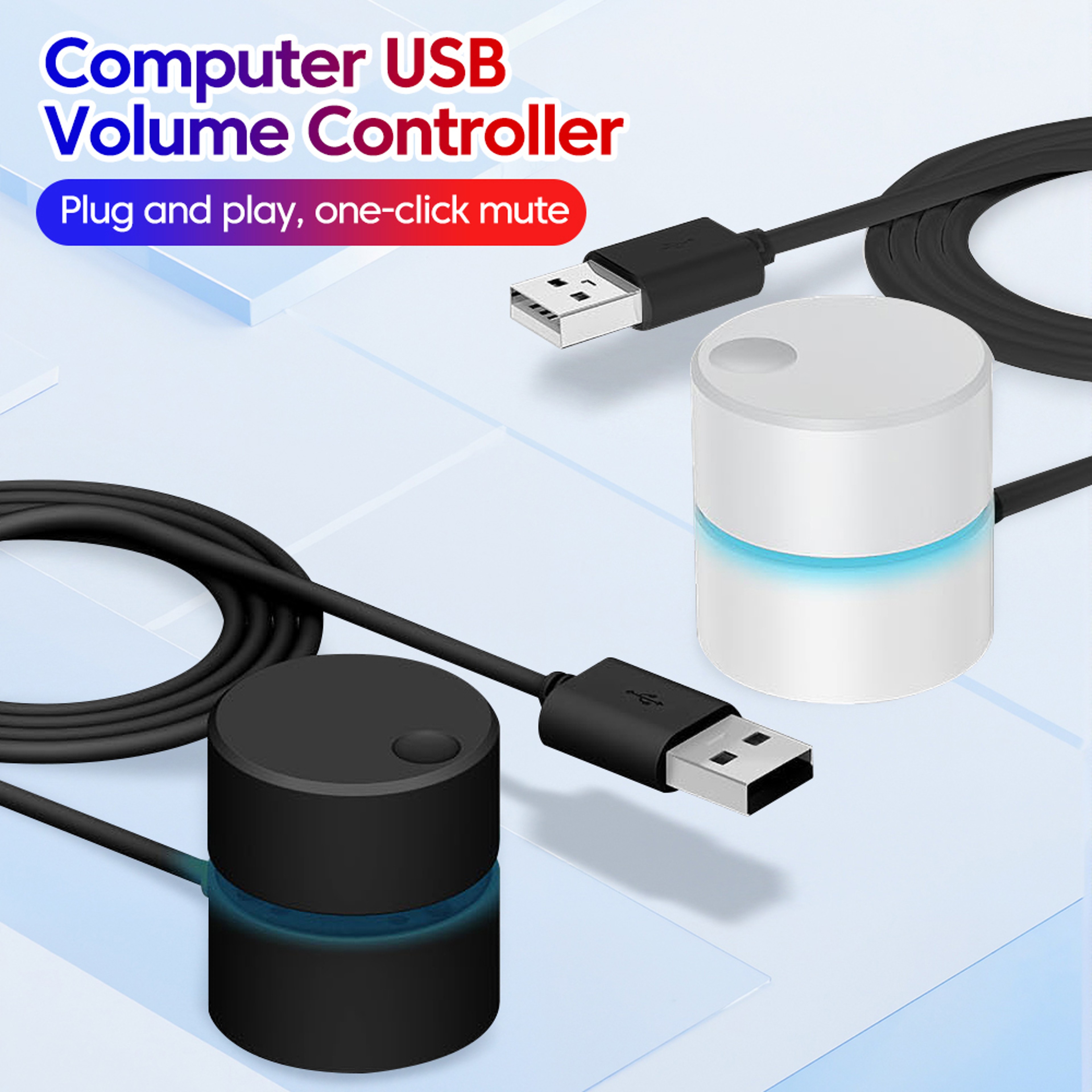 USB Computer Volume Control Switch with External Extension Cable – view 1