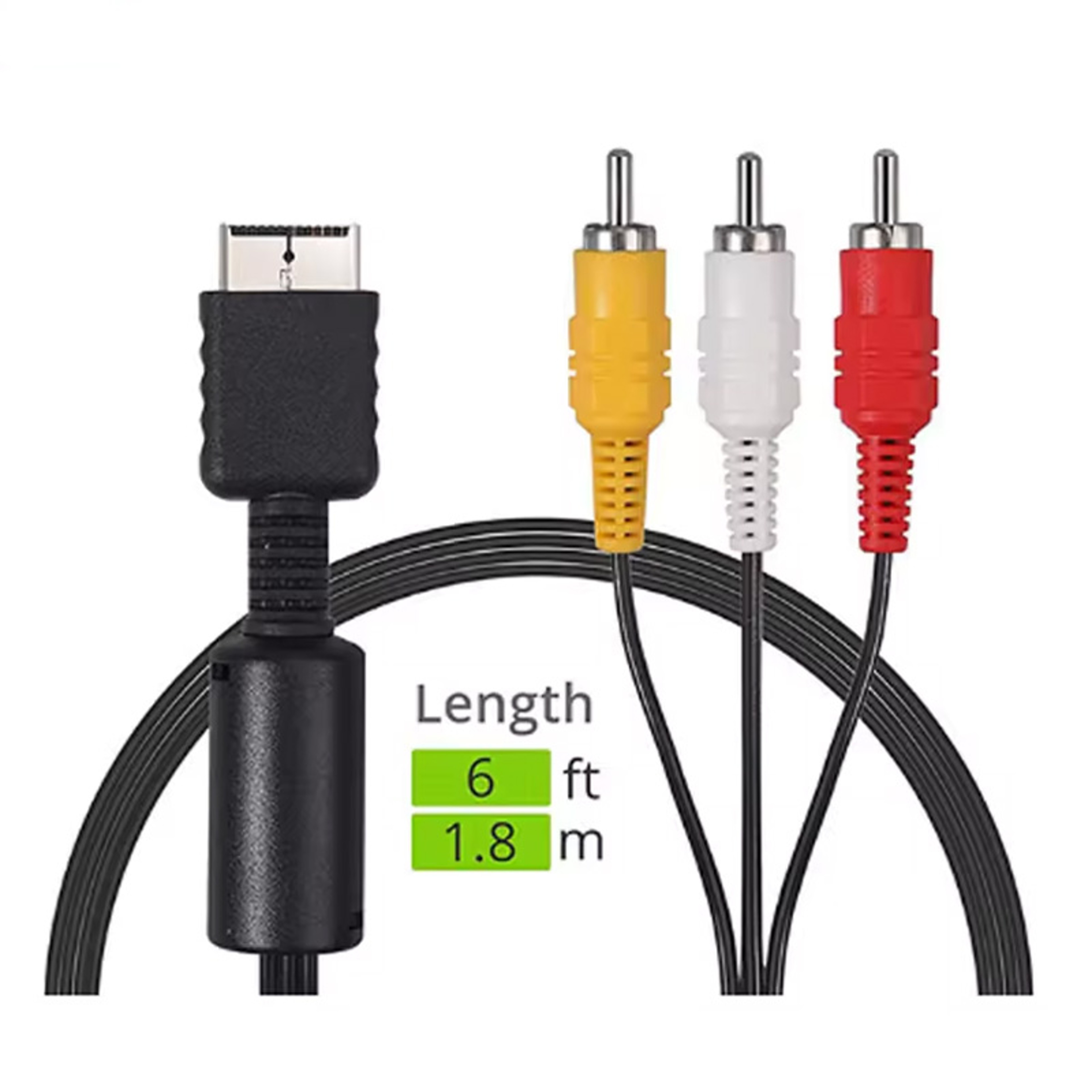 6 ft AV Cable for PS1 PS2 PS3 PlayStation Consoles with RCA Audio Video Connectors – view 5