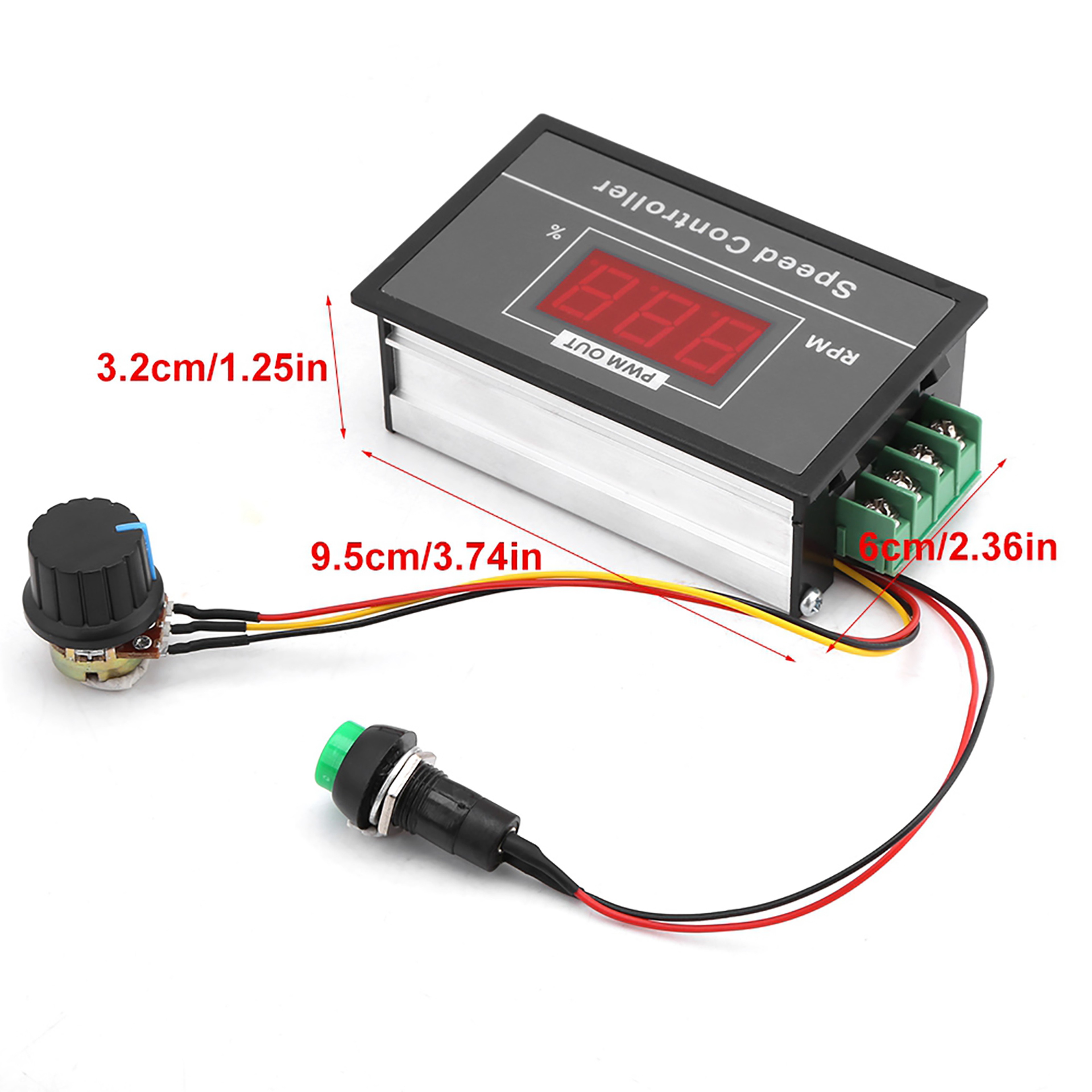 DC 6-60V 30A PWM Motor Speed Controller with Start Stop Switch – view 6