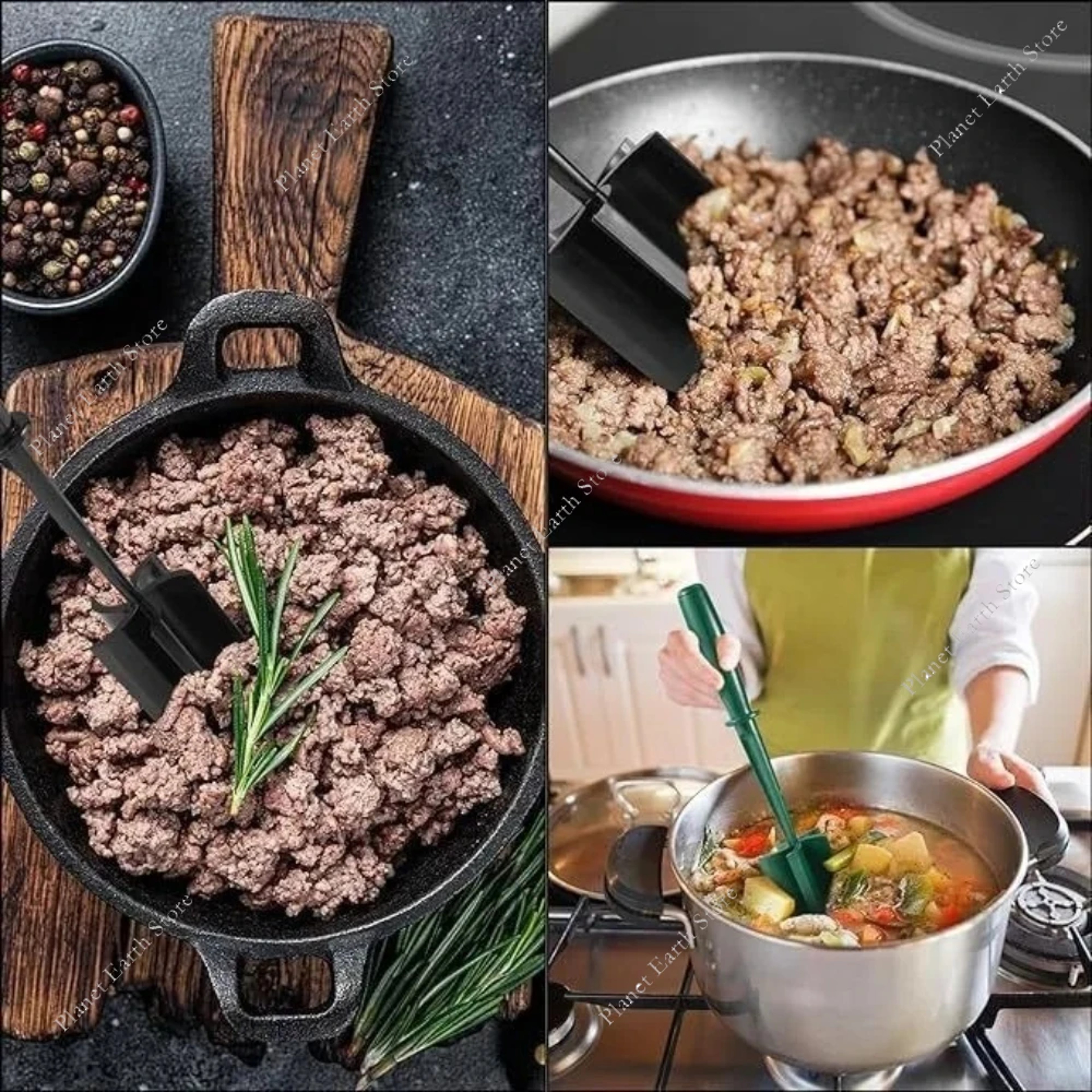 Ground Beef Meat Chopper and Multifunctional Potato Masher Kitchen Tool – view 5