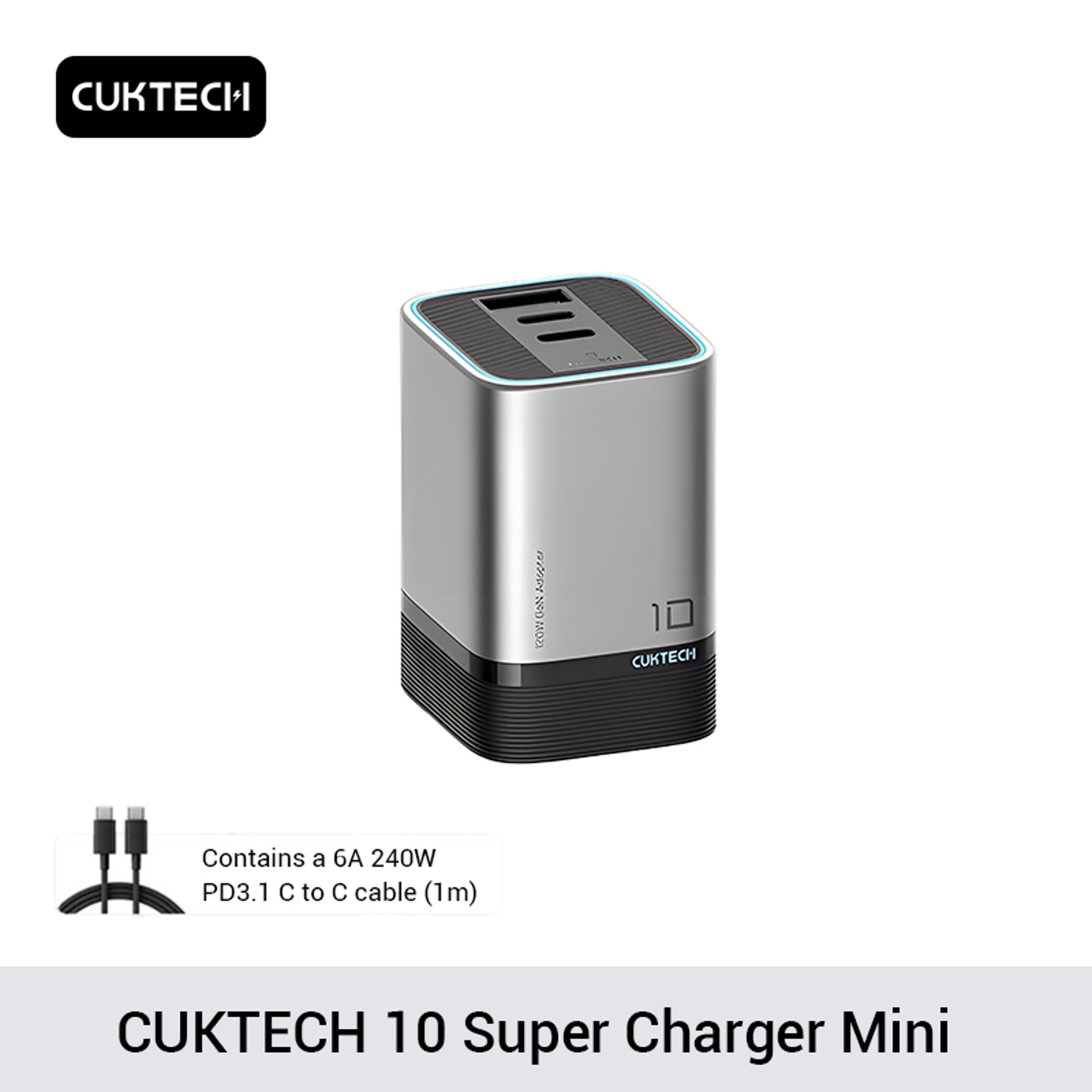 120W GaN USBC Fast Charger With 3 Ports And Charging Cable 0