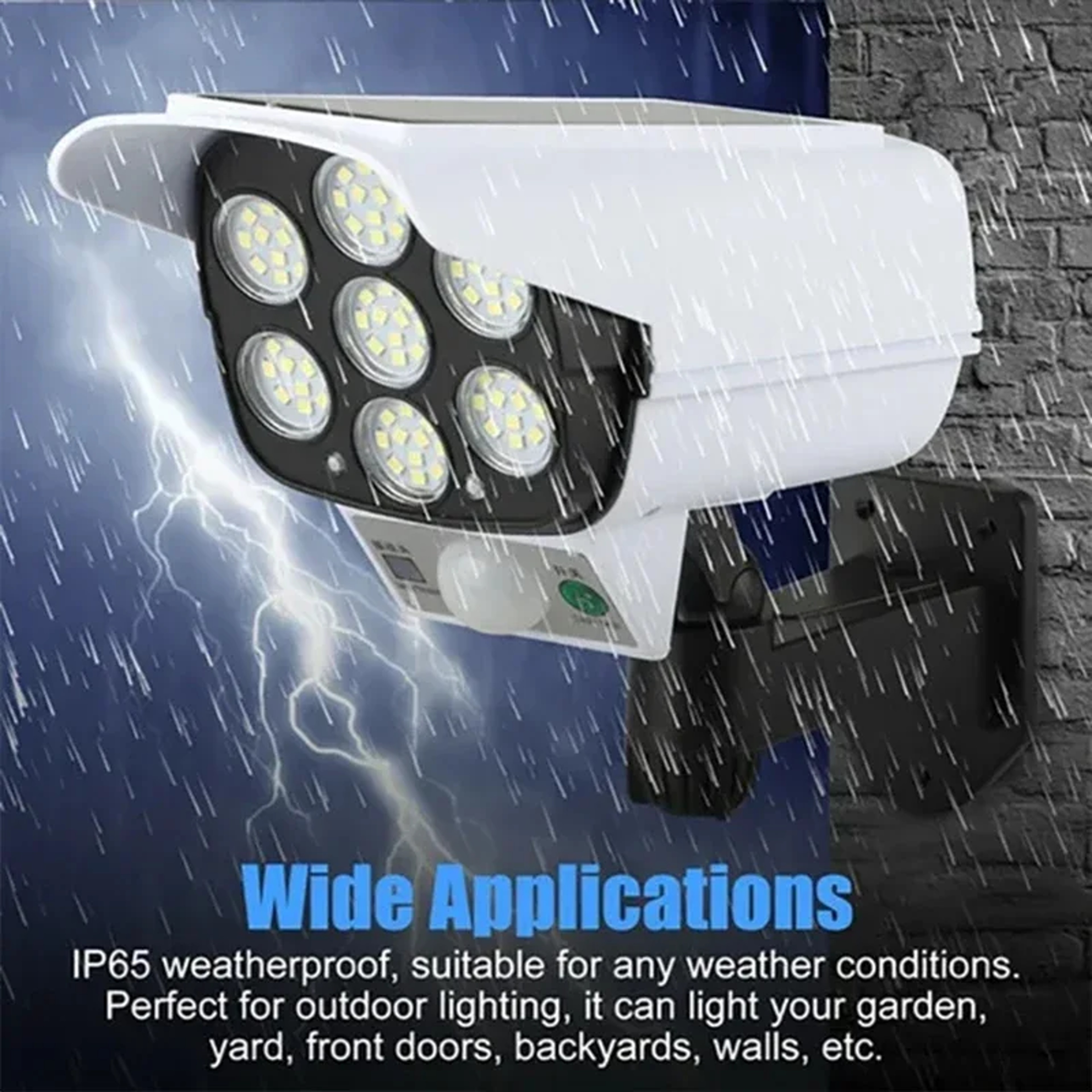77 LED Solar Security Camera Light with Motion Sensor and 3 Lighting Modes – view 3