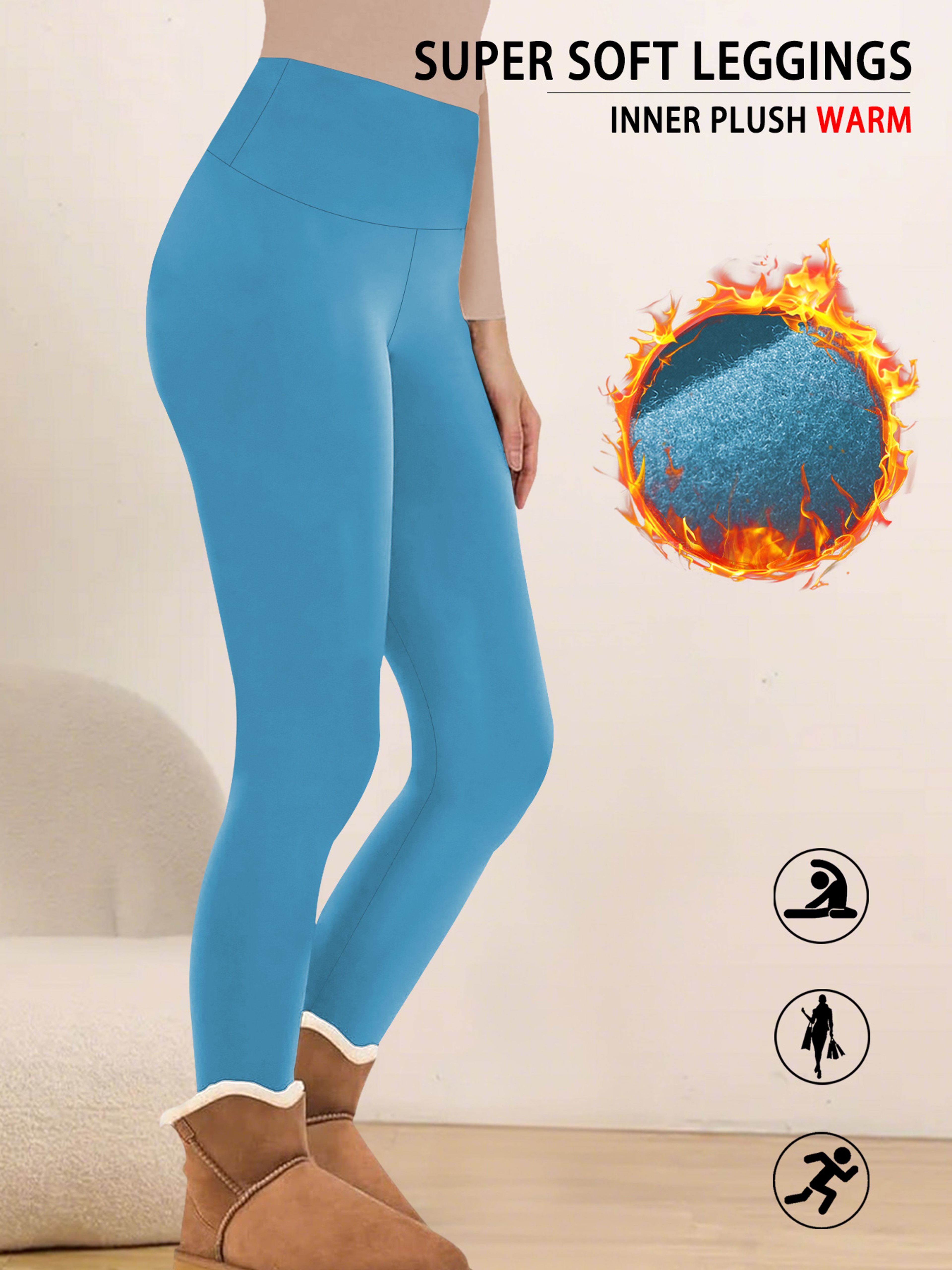 Women's Thermal Fleece Lined High Waisted Leggings for Winter Workouts – view 7