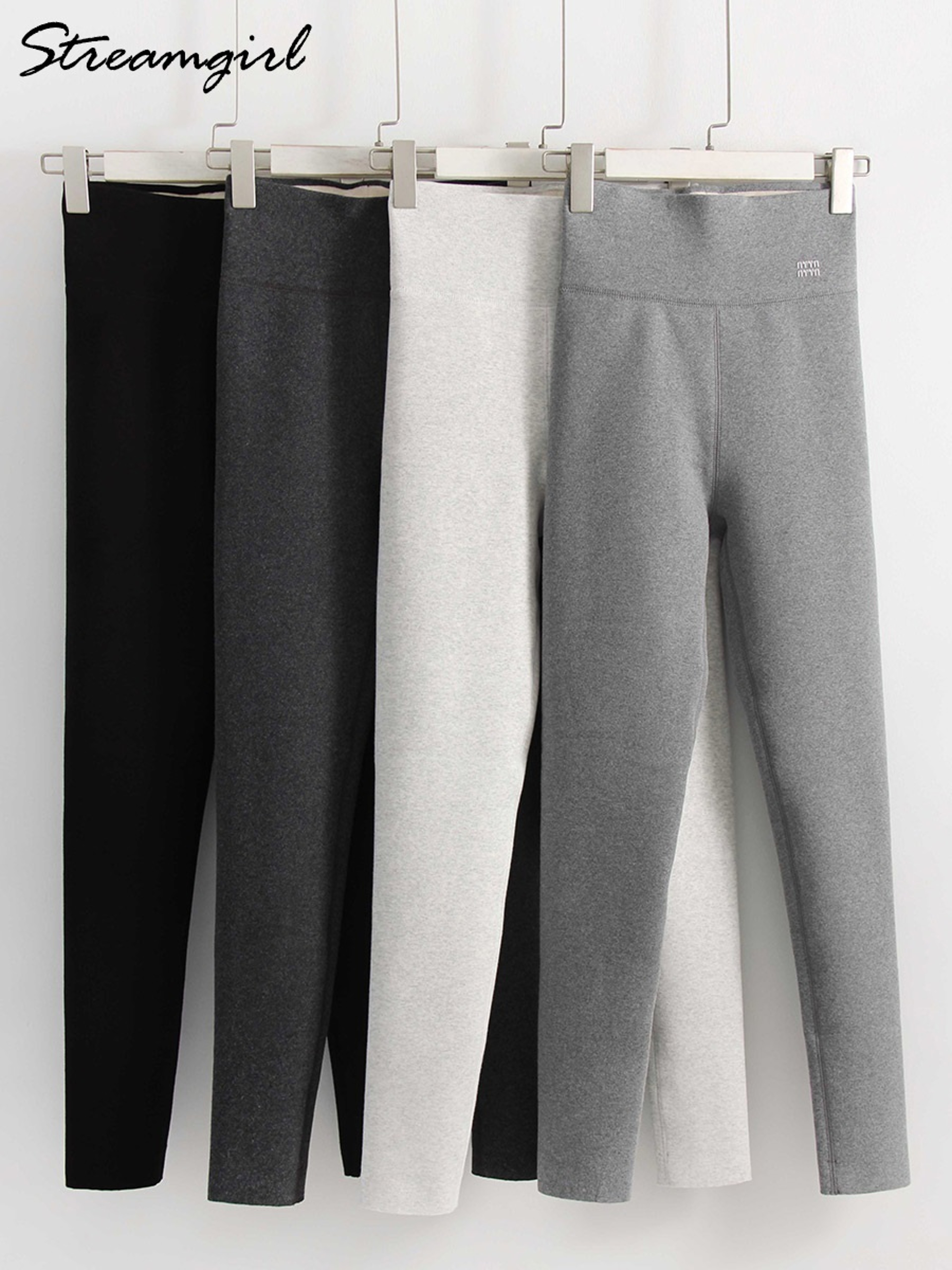 Women's High Waisted Fleece Lined Winter Leggings with Stretch Fit – view 5