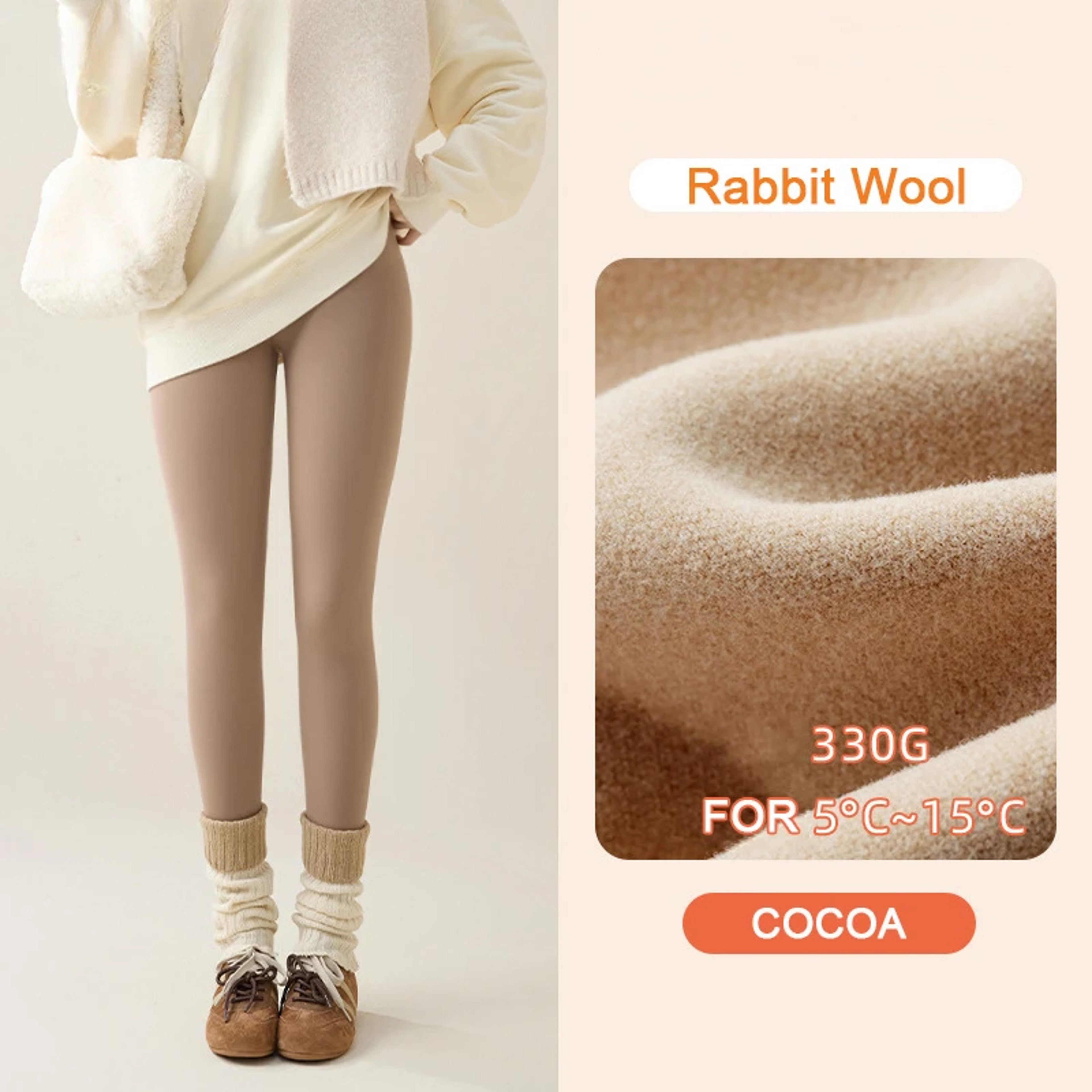Women's High Waisted Fleece Lined Leggings with Seamless Stretch Fit – view 9