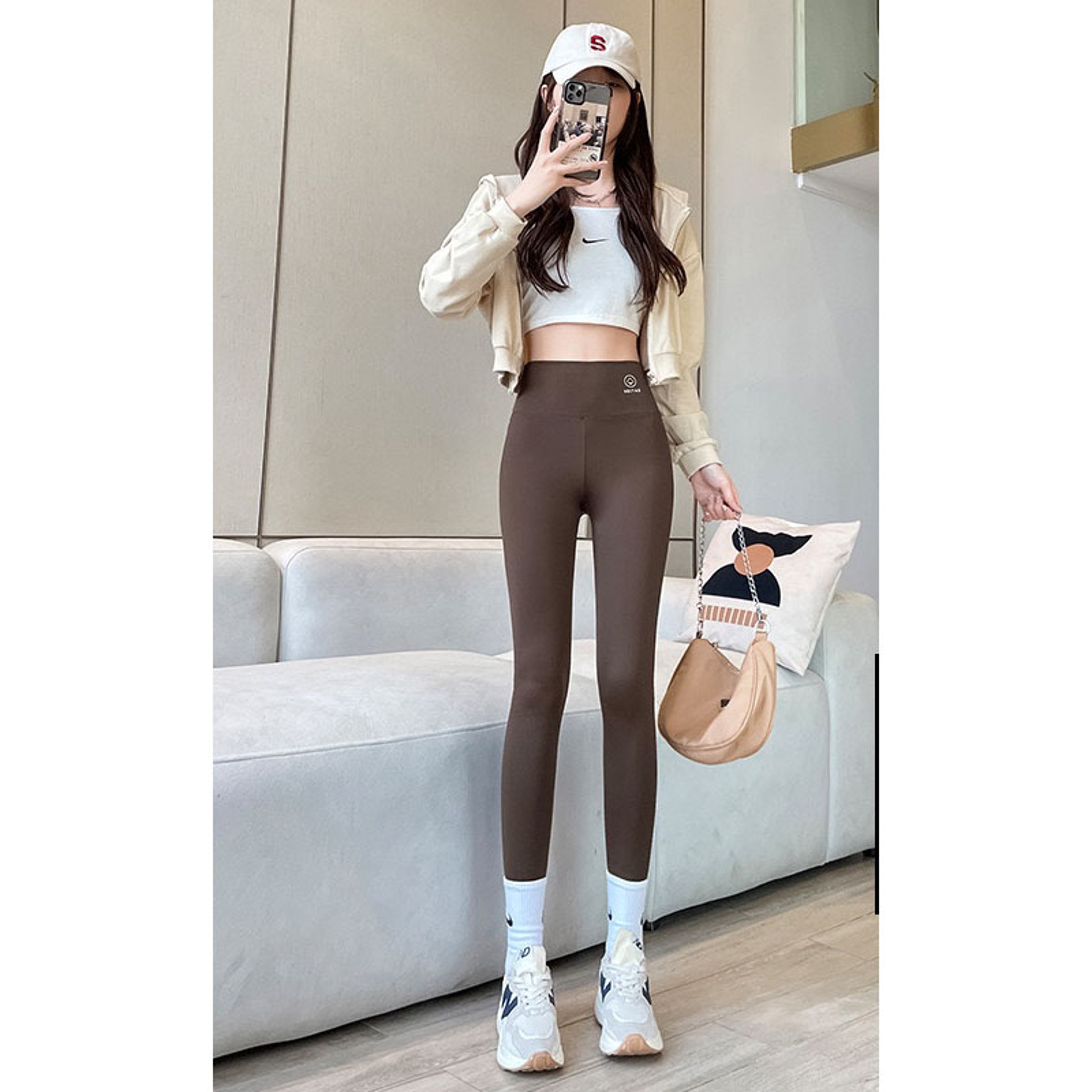 Women's High-Waisted Yoga Leggings Stretch Ankle-Length Workout Pants – view 5