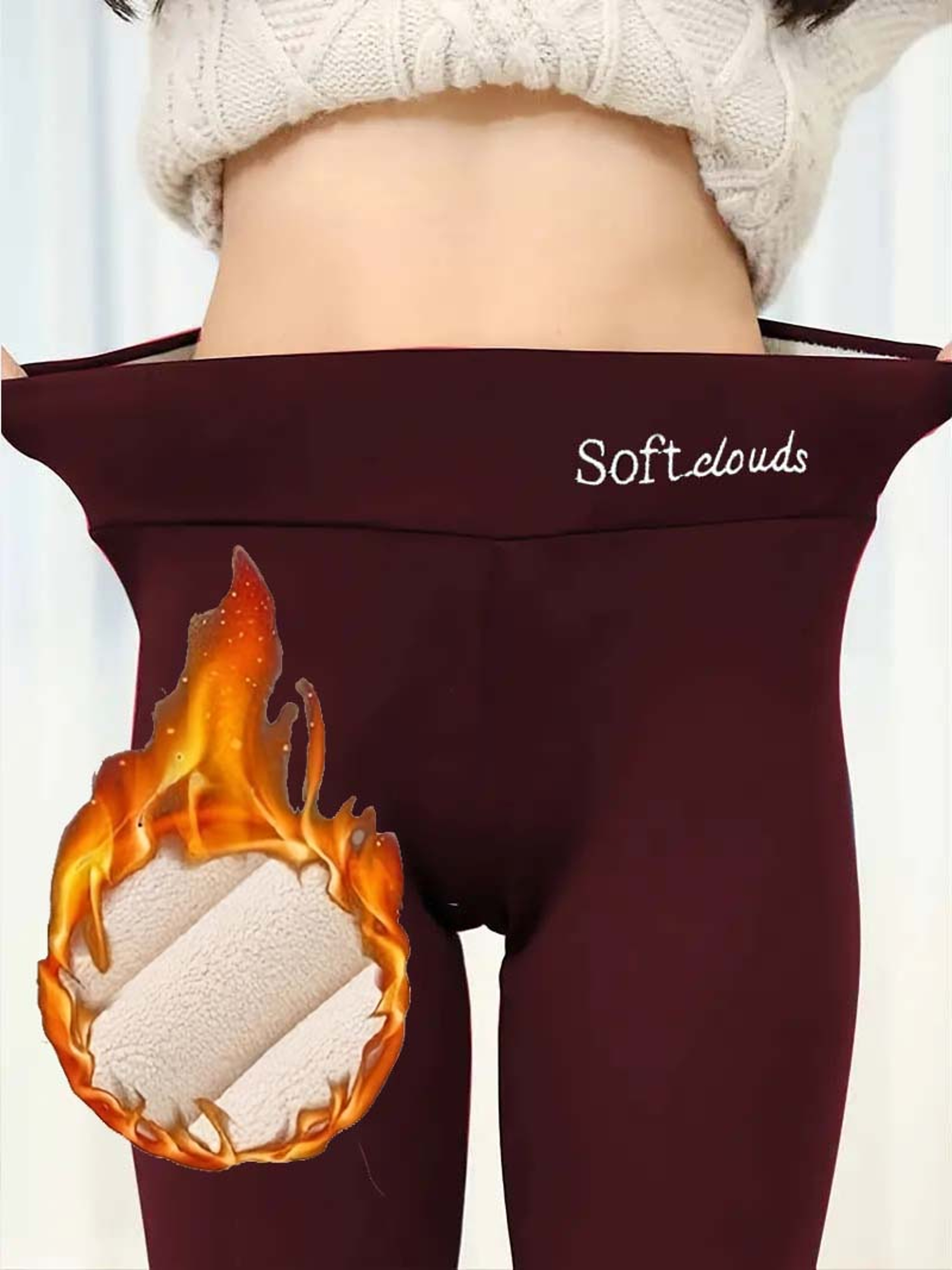 Women's Sherpa Lined Leggings High Waist Warm Winter Skinny Pants – view 8