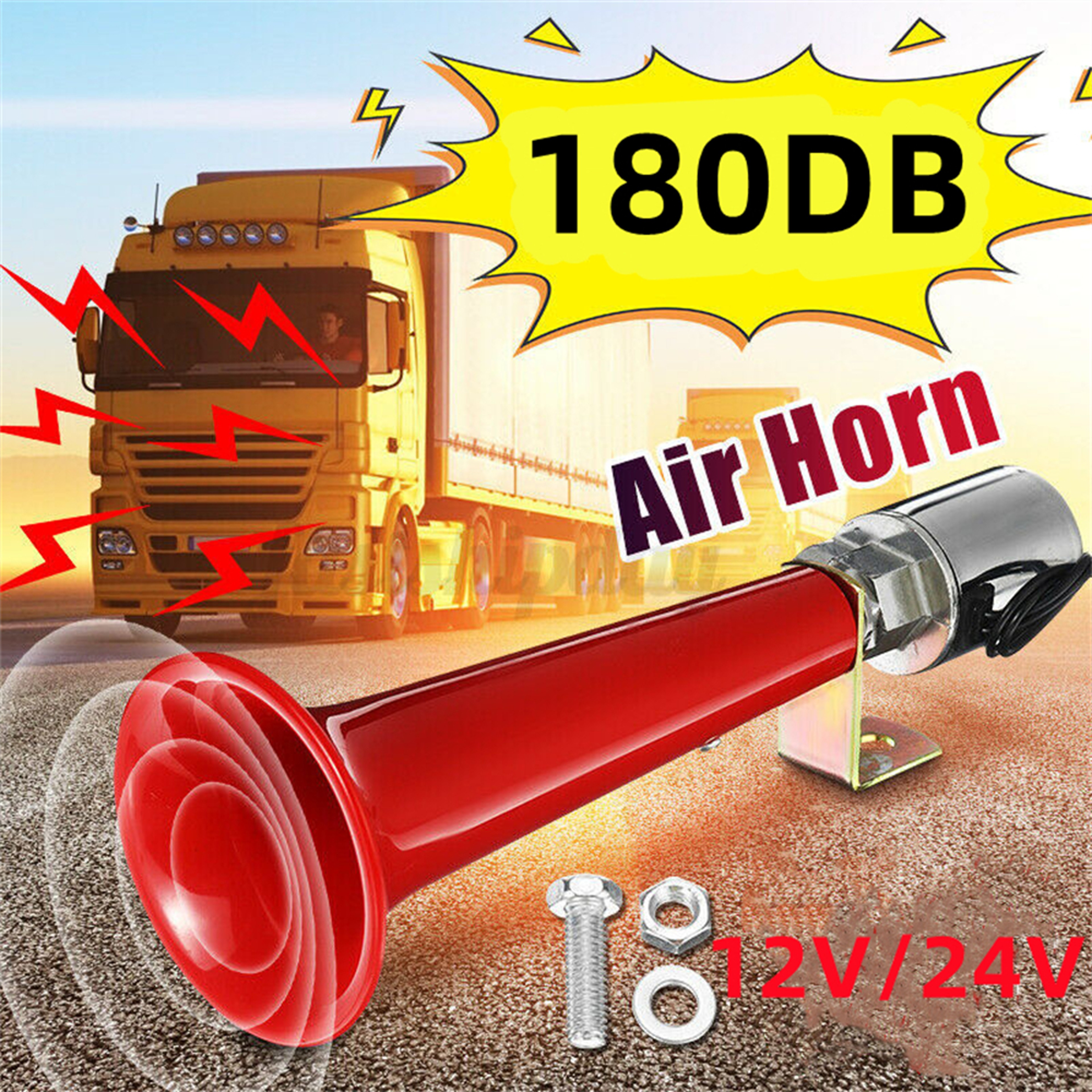 12V/24V Car Air Horn with Wolf Whistle and Bird Sound Effects – view 1