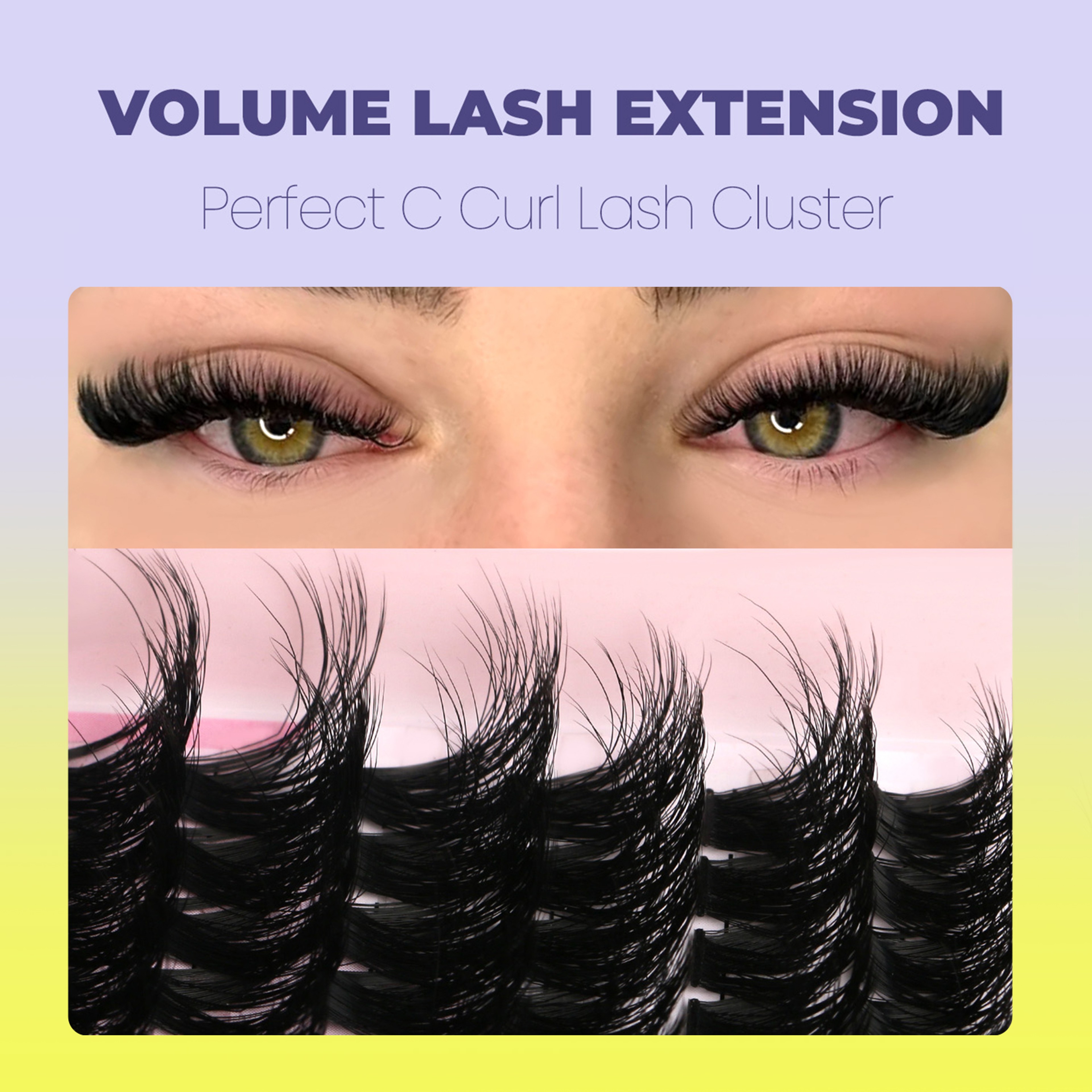 Wispy Cat Eye Cluster Lashes – Fluffy DIY False Eyelash Extensions – view 2