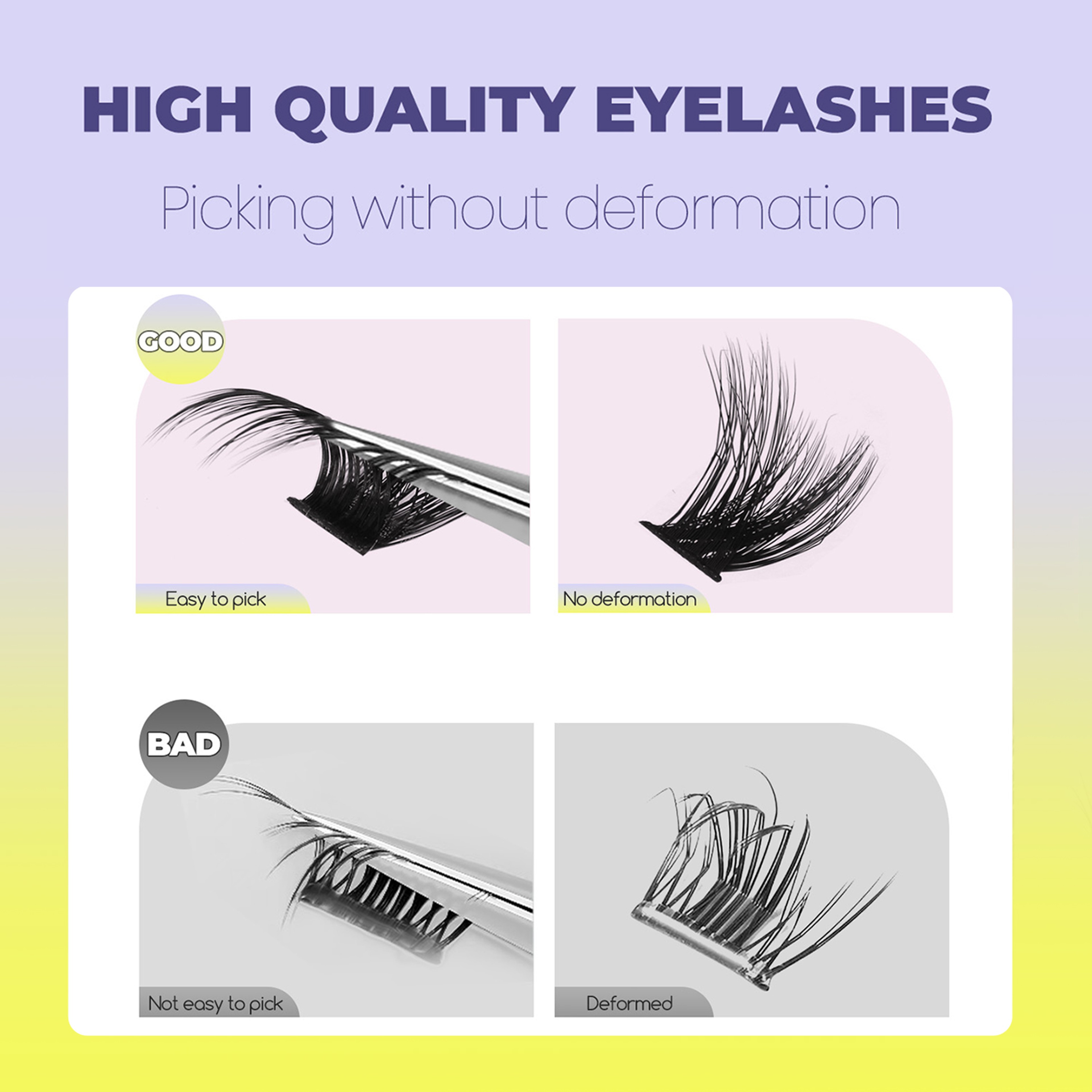 Wispy Cat Eye Cluster Lashes – Fluffy DIY False Eyelash Extensions – view 5