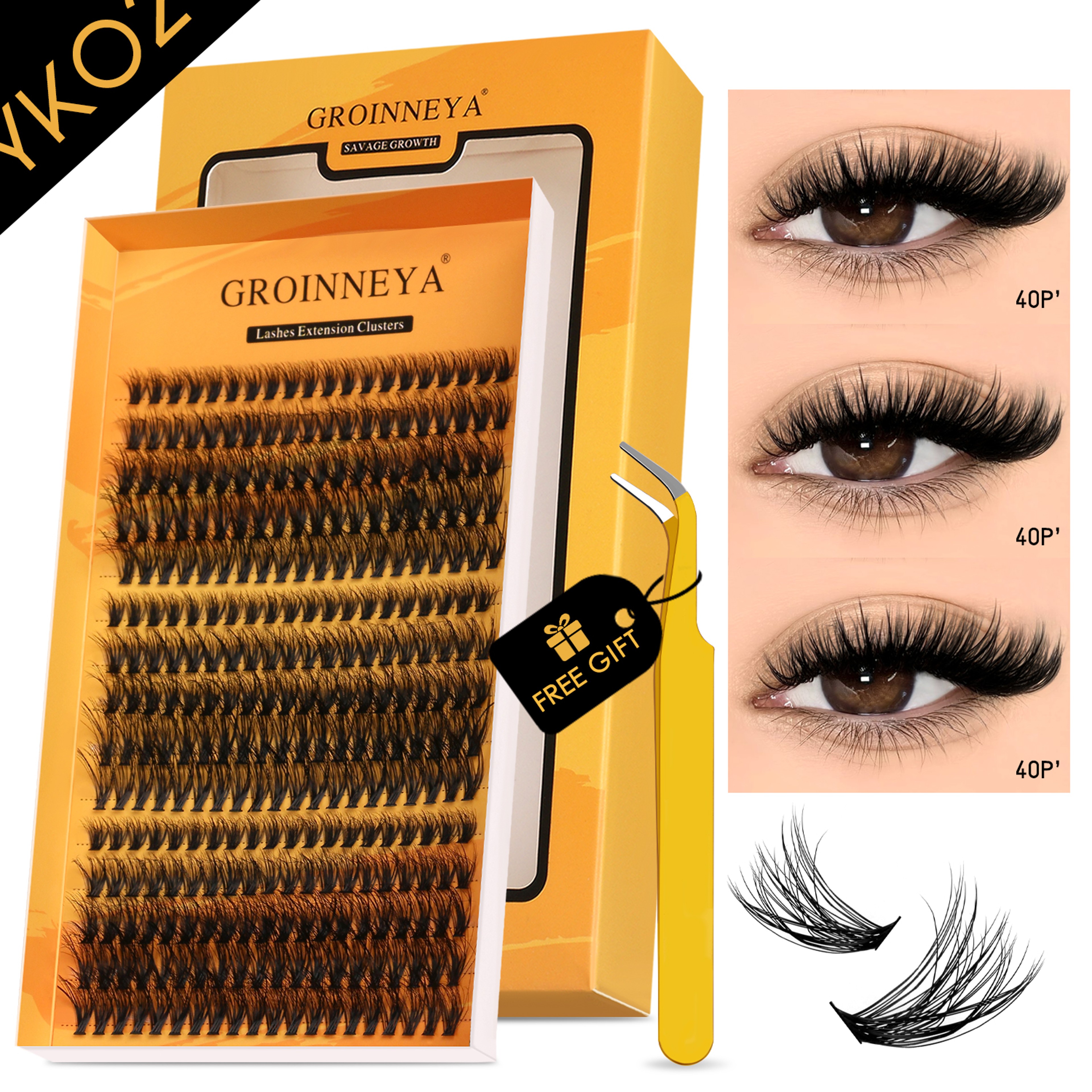 Wispy Cat Eye Cluster Lashes – Fluffy DIY False Eyelash Extensions – view 14