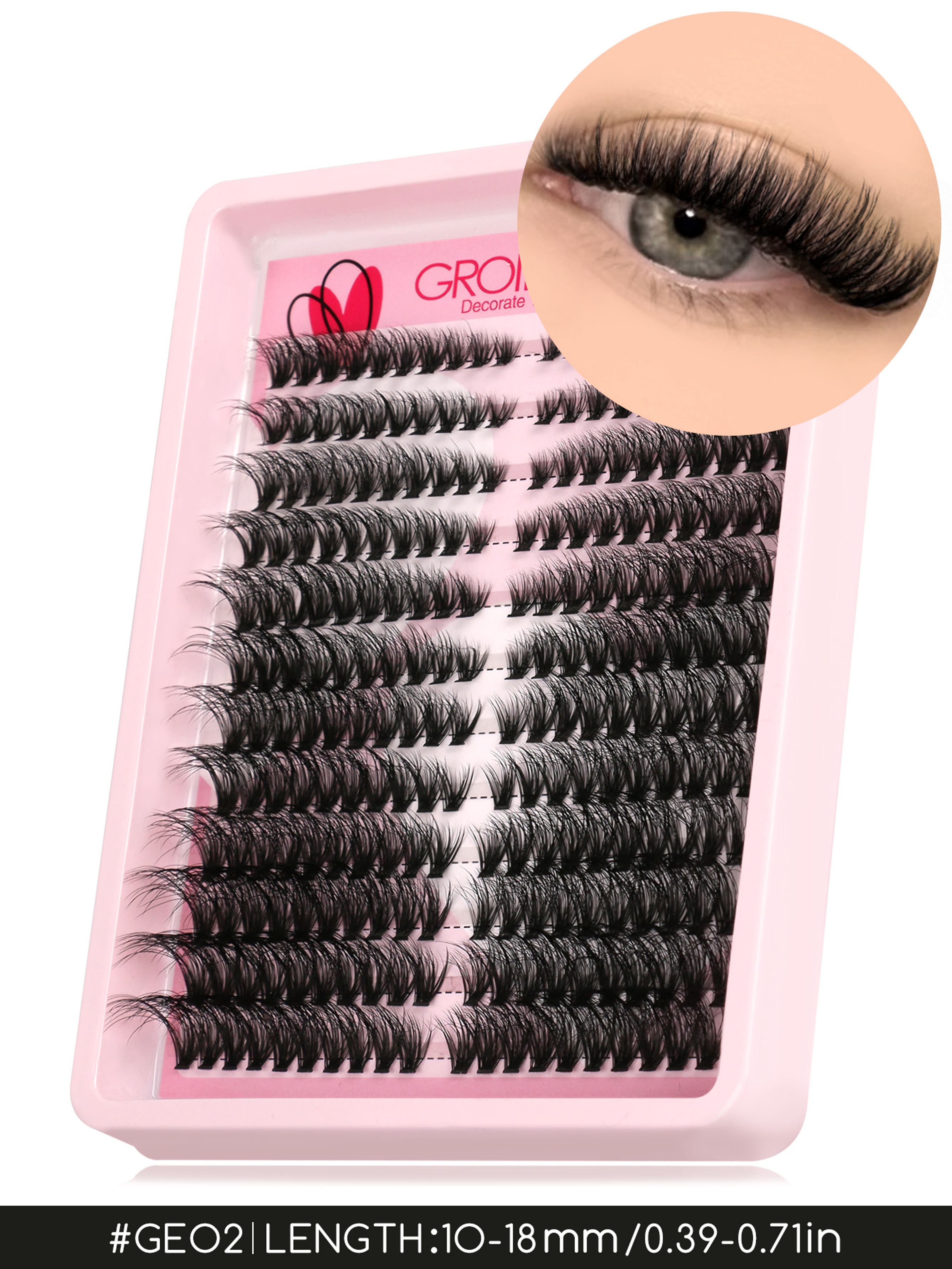 Wispy Cat Eye Cluster Lashes – Fluffy DIY False Eyelash Extensions – view 16