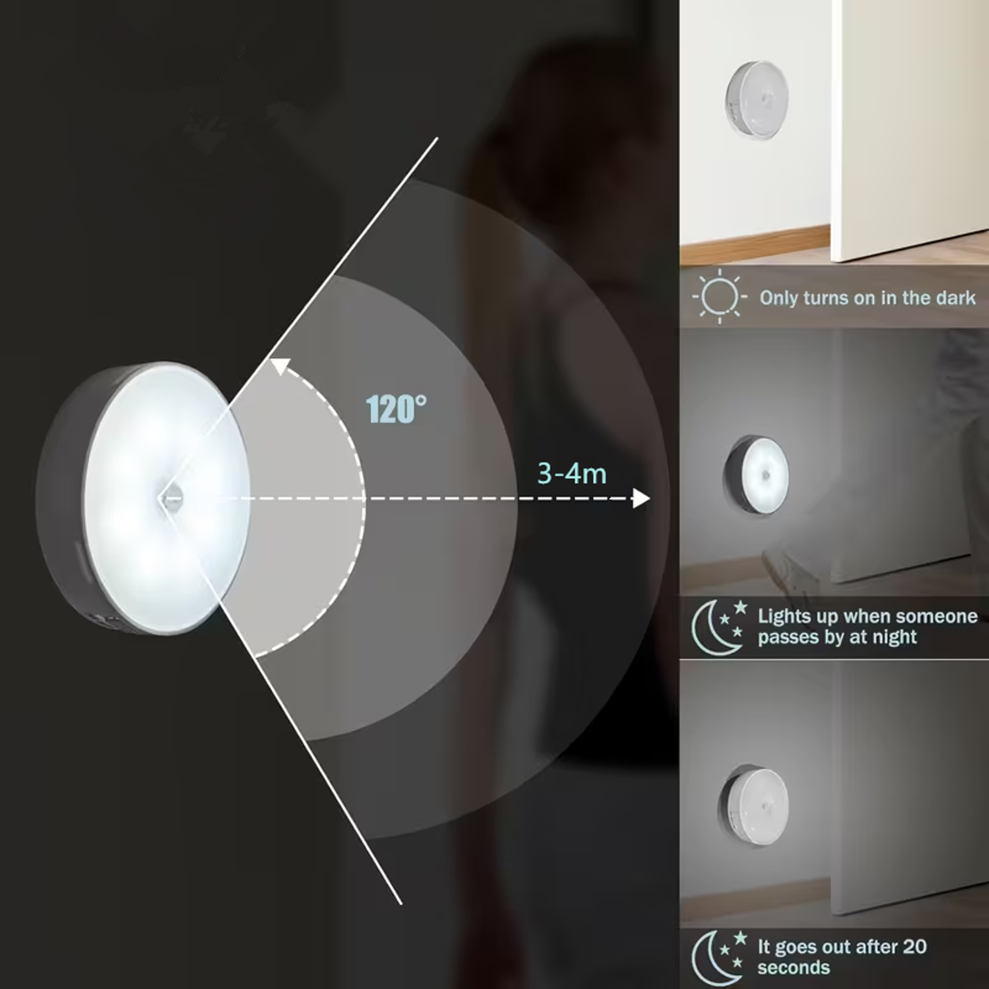 Motion Sensor Night Light ireless Rechargeable LED Lamp for Stairs and Closets – view 6