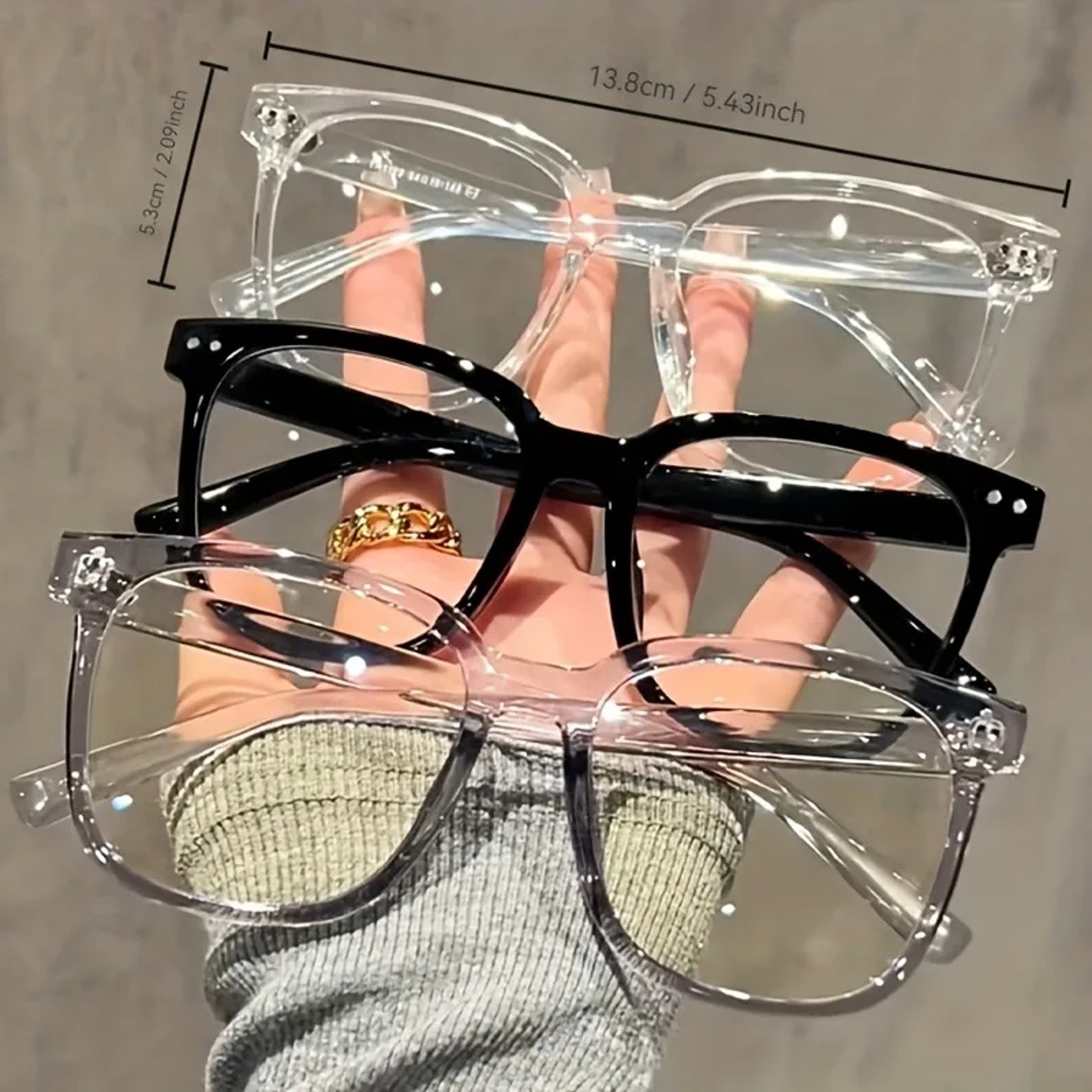 Pack Unisex Square Frame Blue Light Blocking Glasses with Plastic Frames – view 3