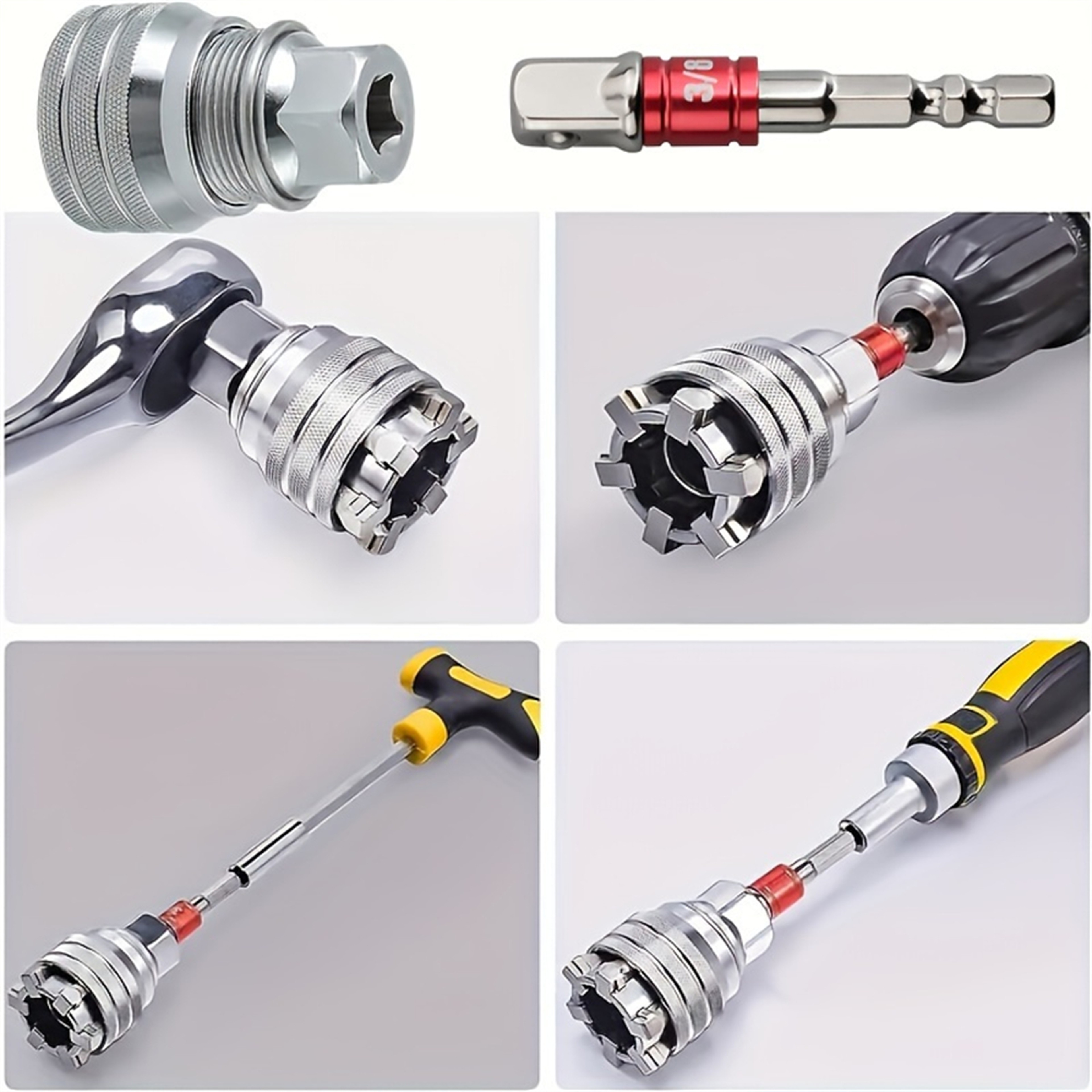 Universal Adjustable Socket Wrench 10–19mm Chrome-Plated Steel Repair Tool – view 3
