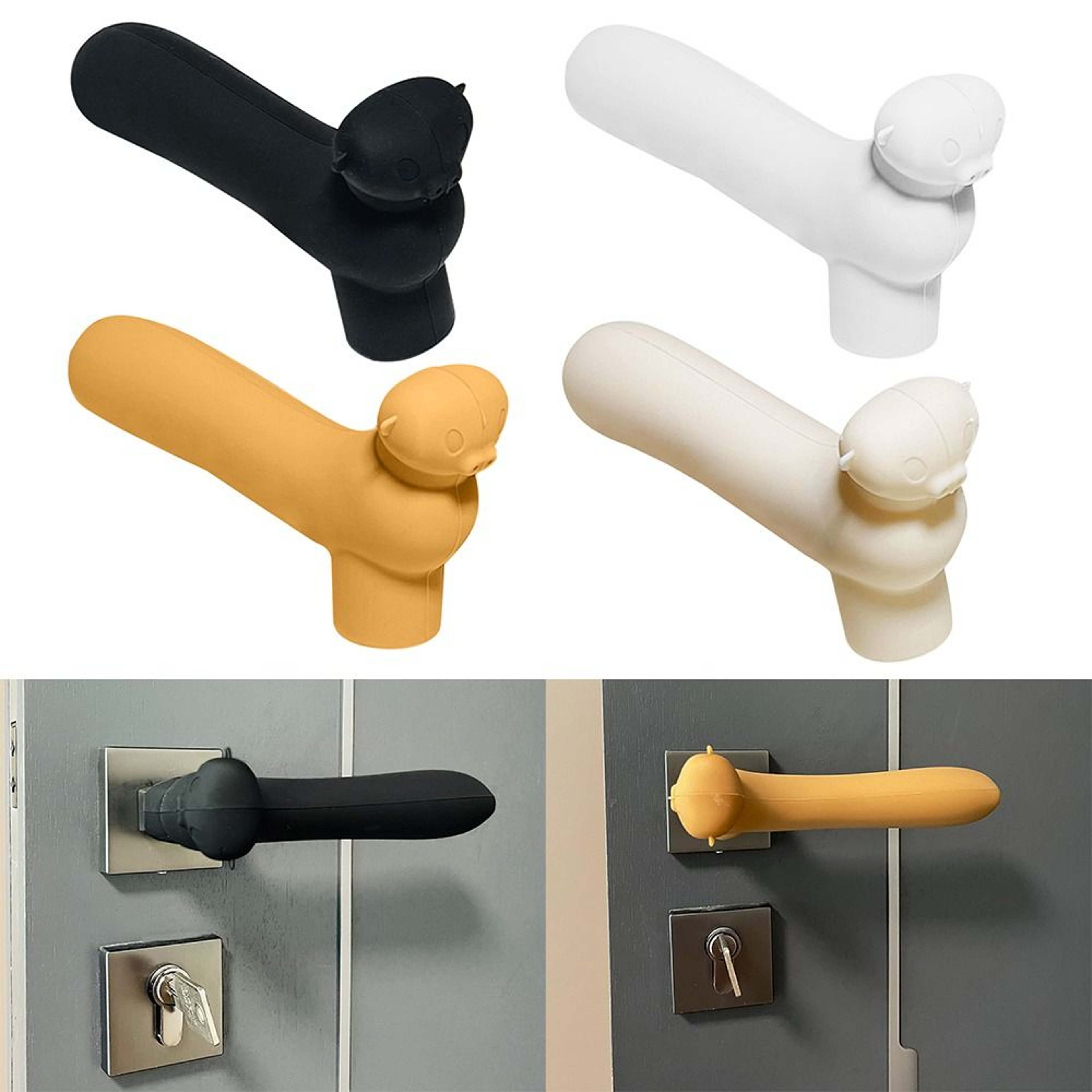 Cute Silicone Door Knob Cover Noiseless AntiCollision Protective Sleeve 0