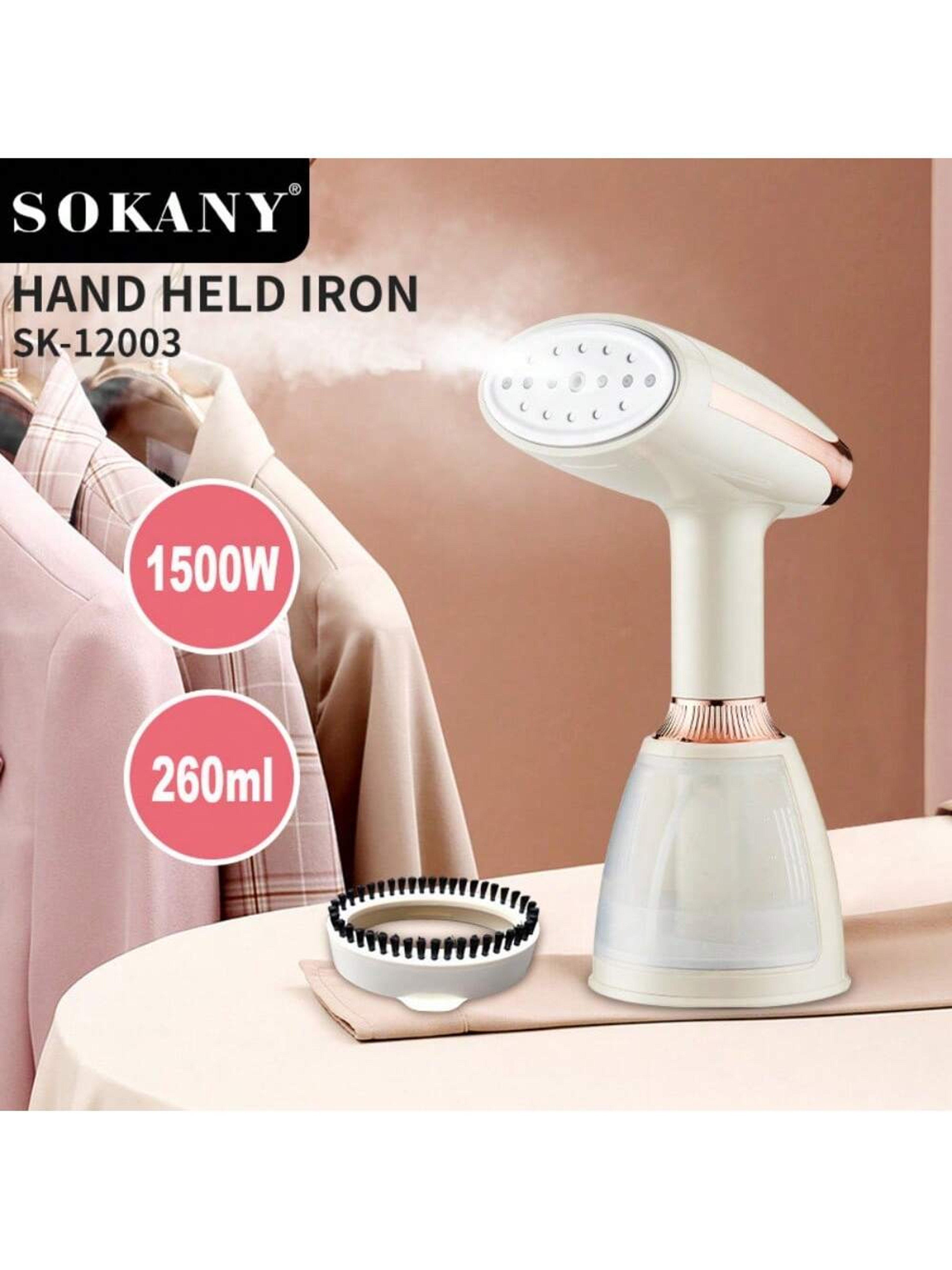 Handheld Garment Steamer 1500W Rapid Heating Steam Ironing Brush – view 1