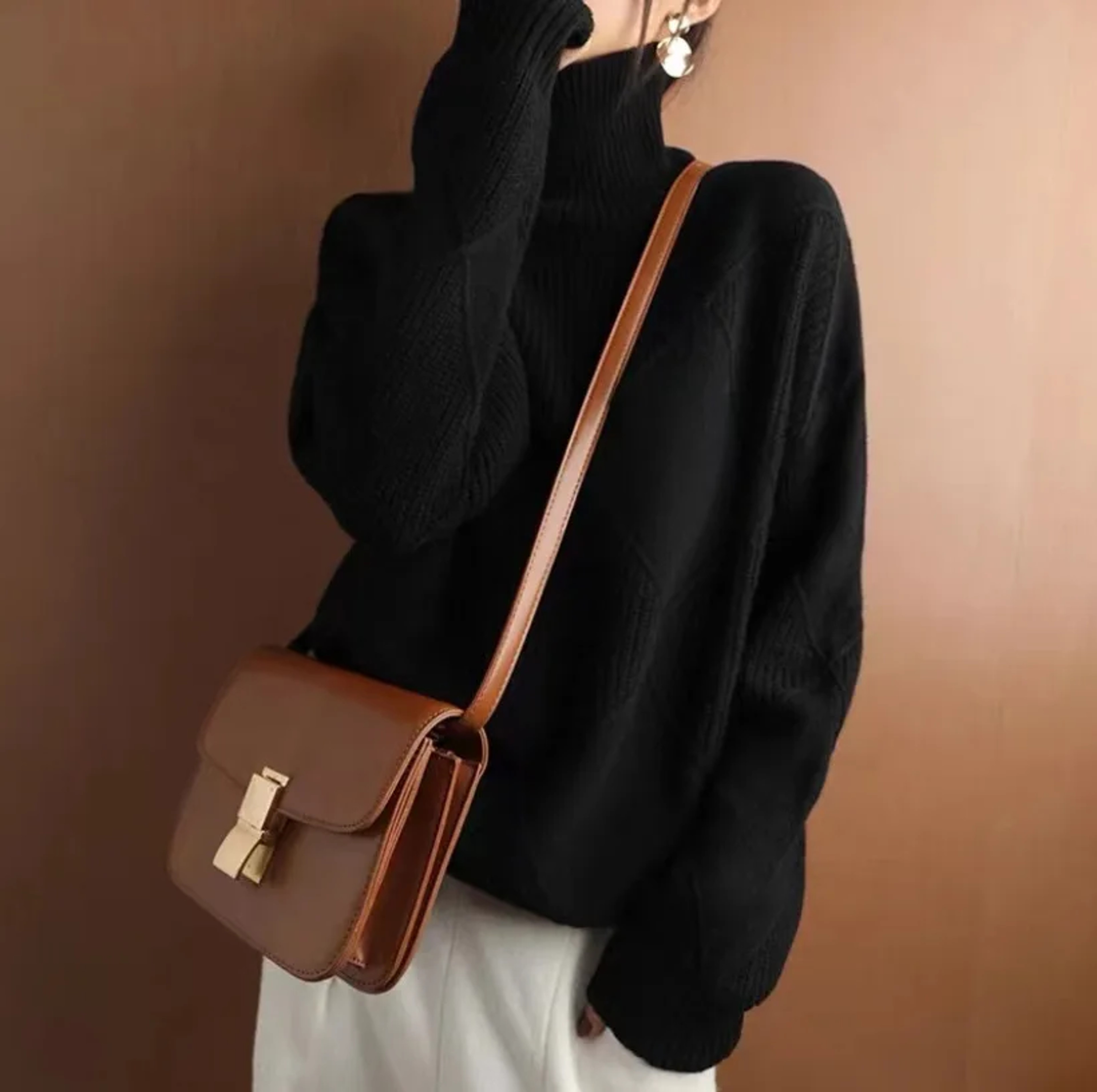 Women's Slim Fit Turtleneck Sweater with Long Sleeves – view 7