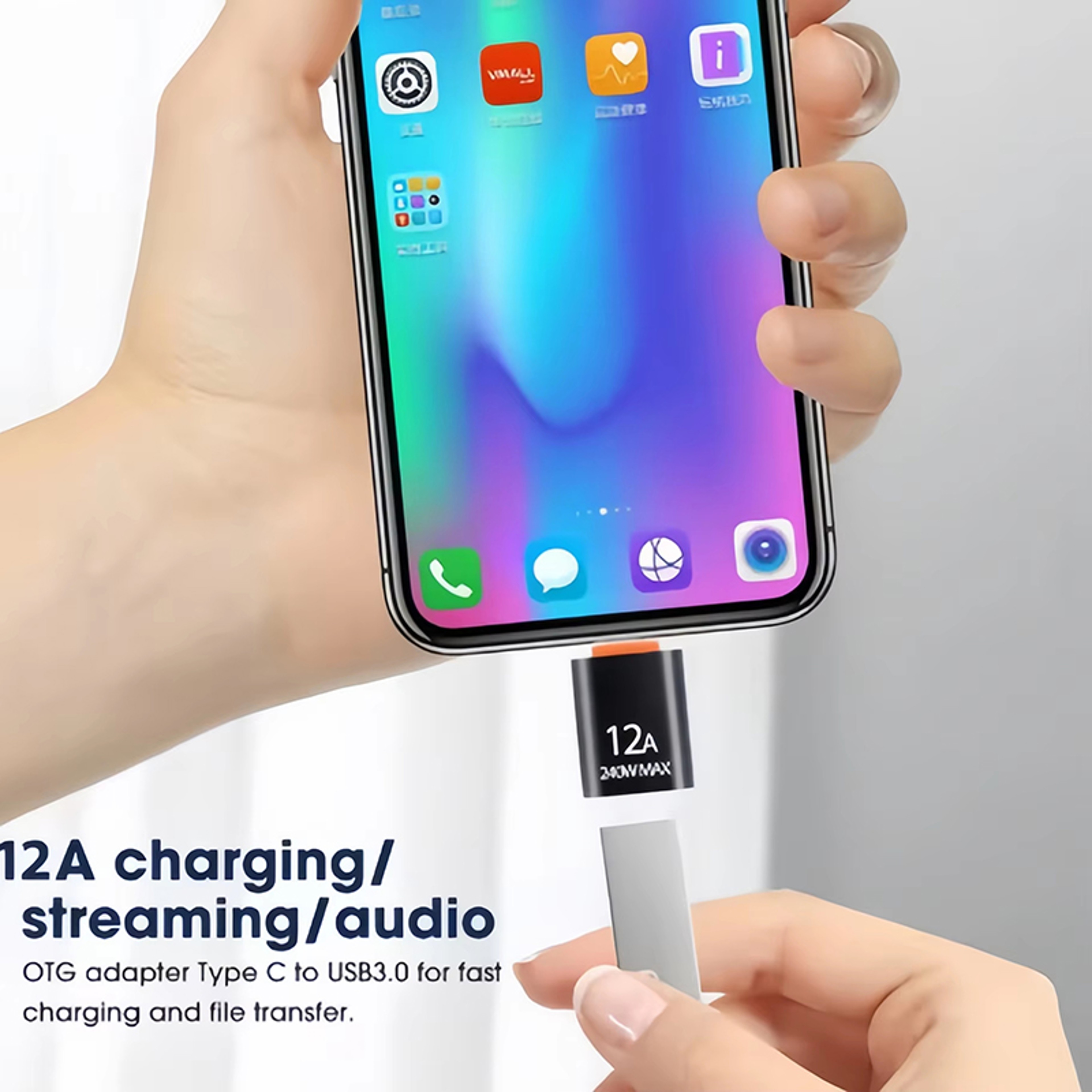 USB-C to USB-A 3.0 OTG Adapter with LED Indicator for Phones and Tablets – view 4