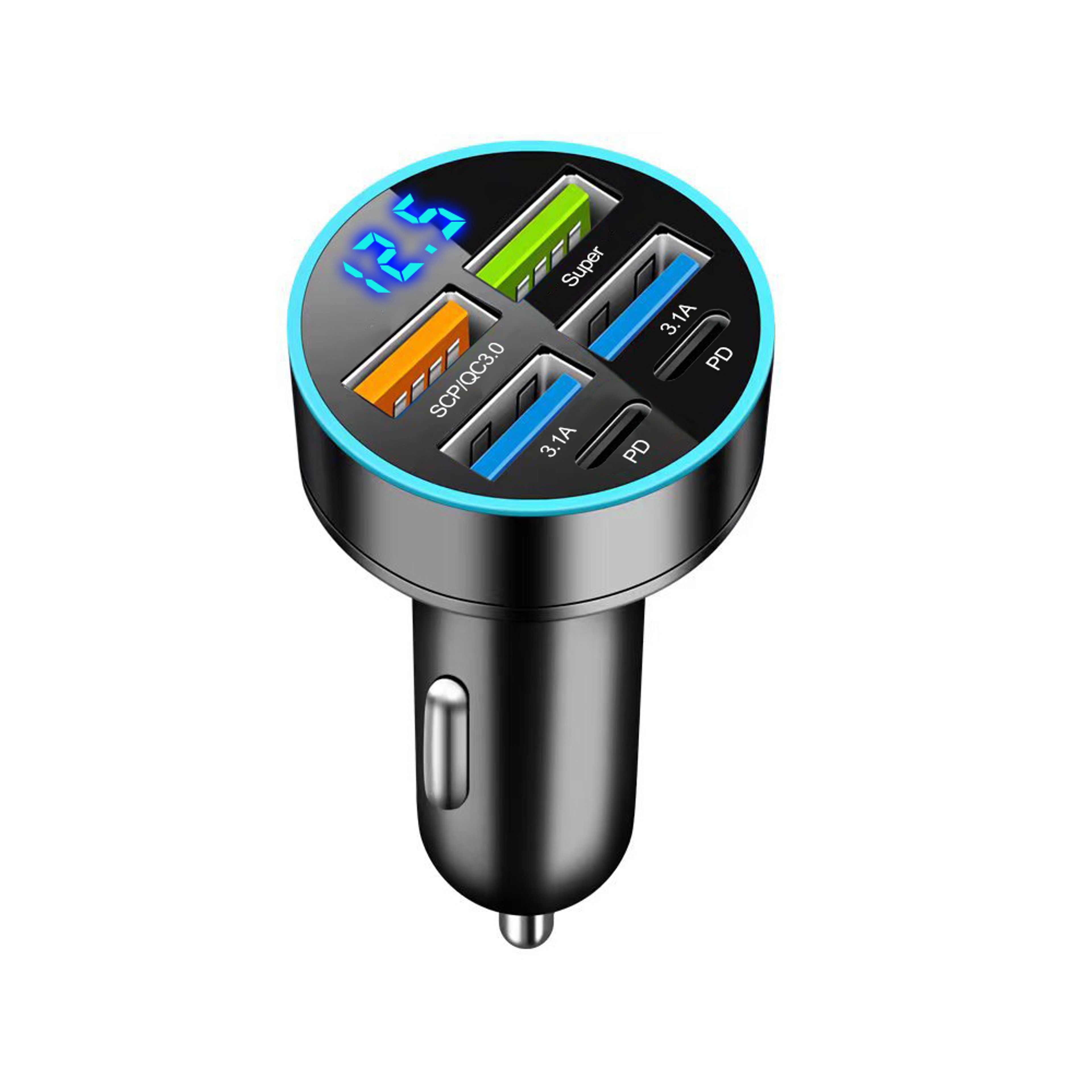 350W 10Port USB C Car Charger With PD And QC30 Fast Charging 6