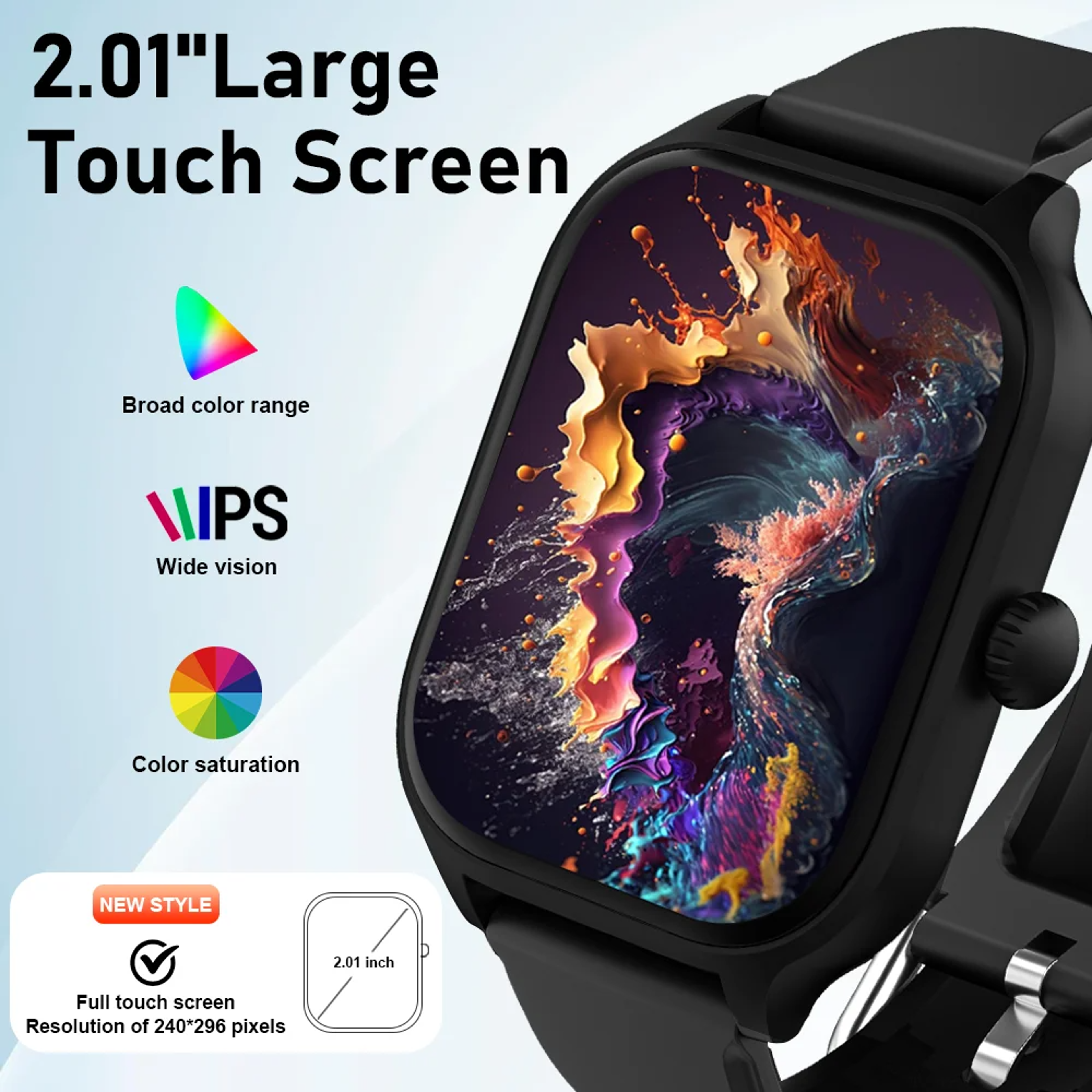 2.01-Inch HD Touchscreen Smartwatch with Bluetooth Calling and Fitness Tracking – view 3