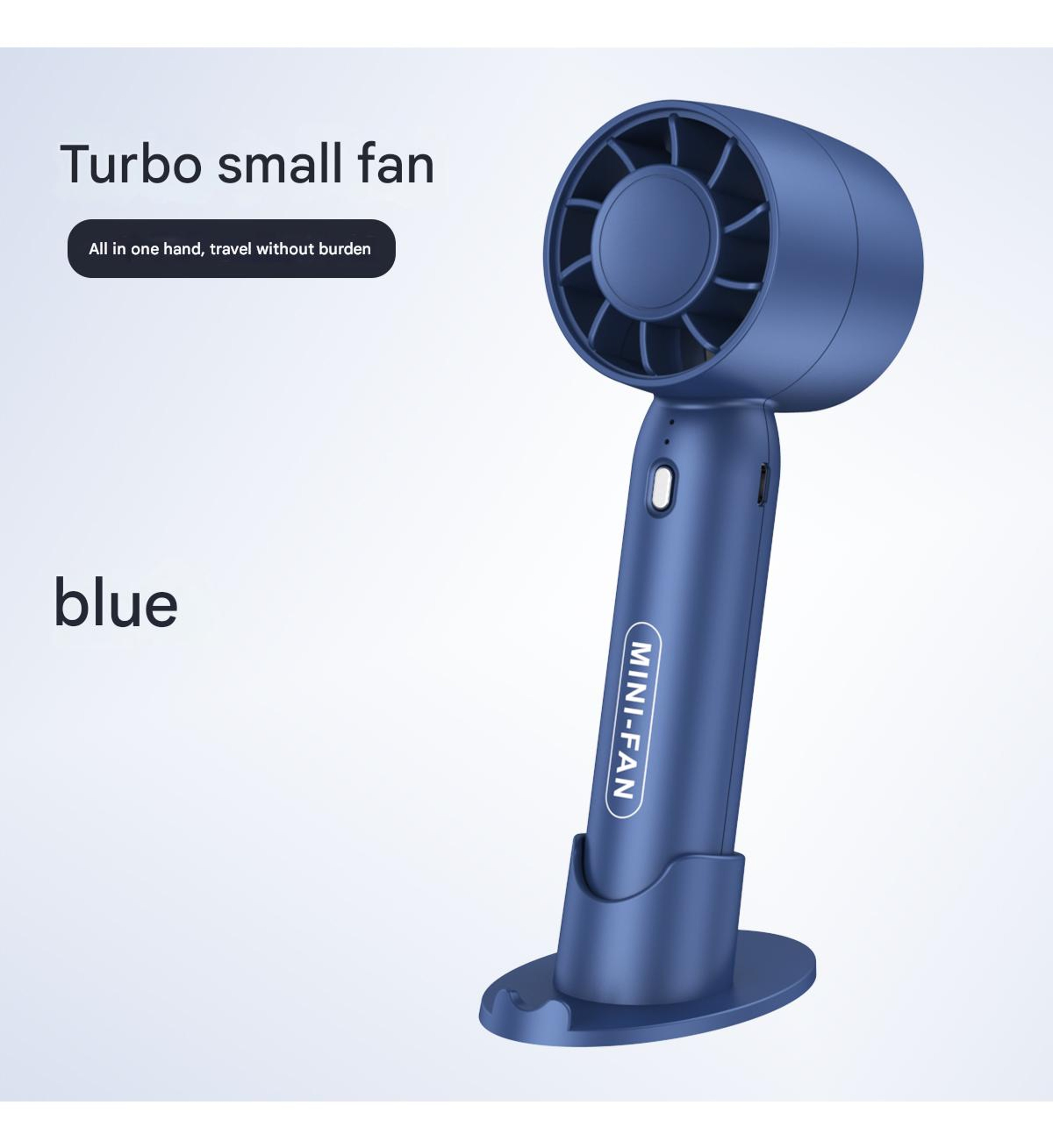 Turbo Handheld Mini Fan with USB Charging and Desktop Stand – view 7