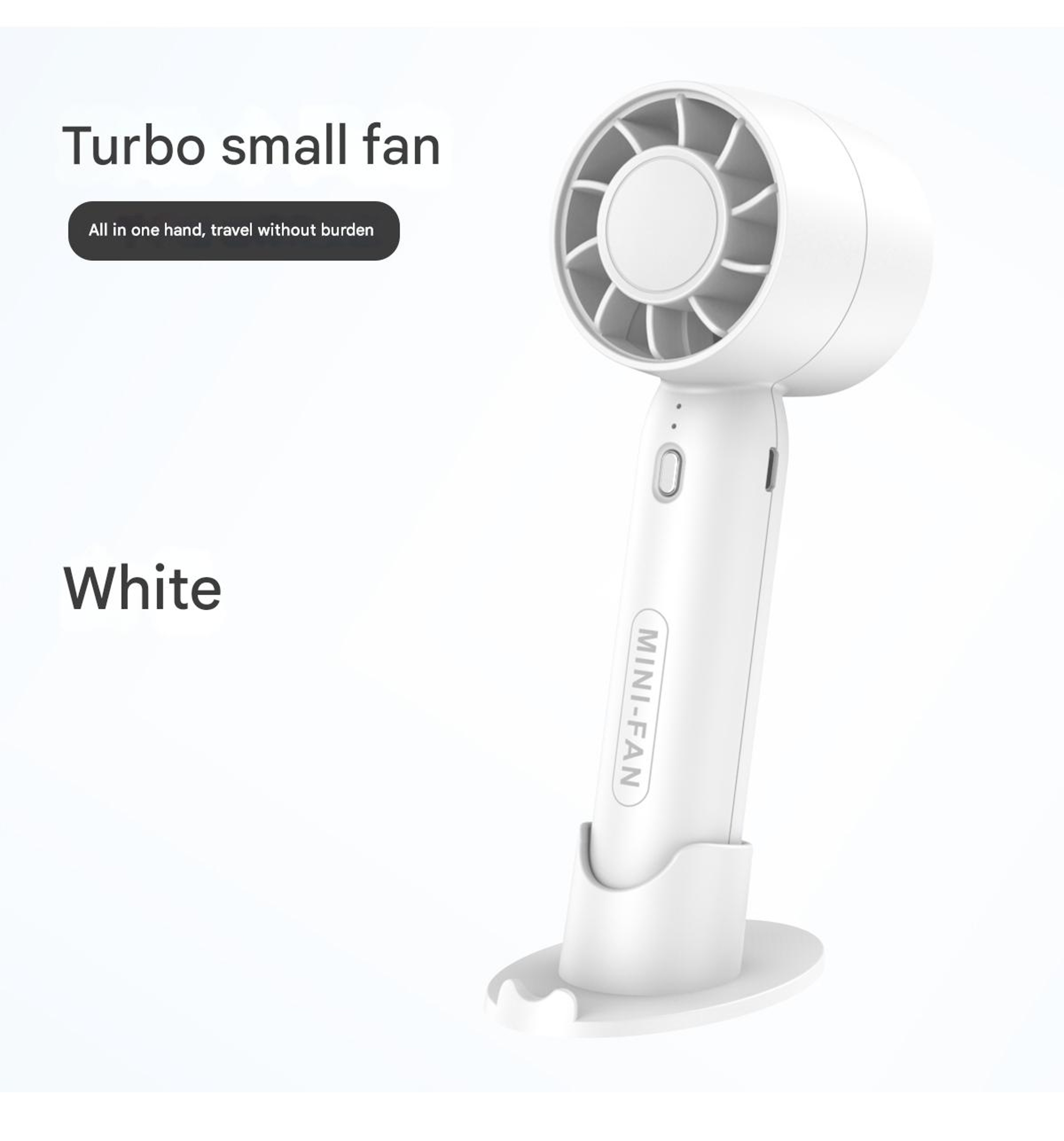 Turbo Handheld Mini Fan with USB Charging and Desktop Stand – view 8