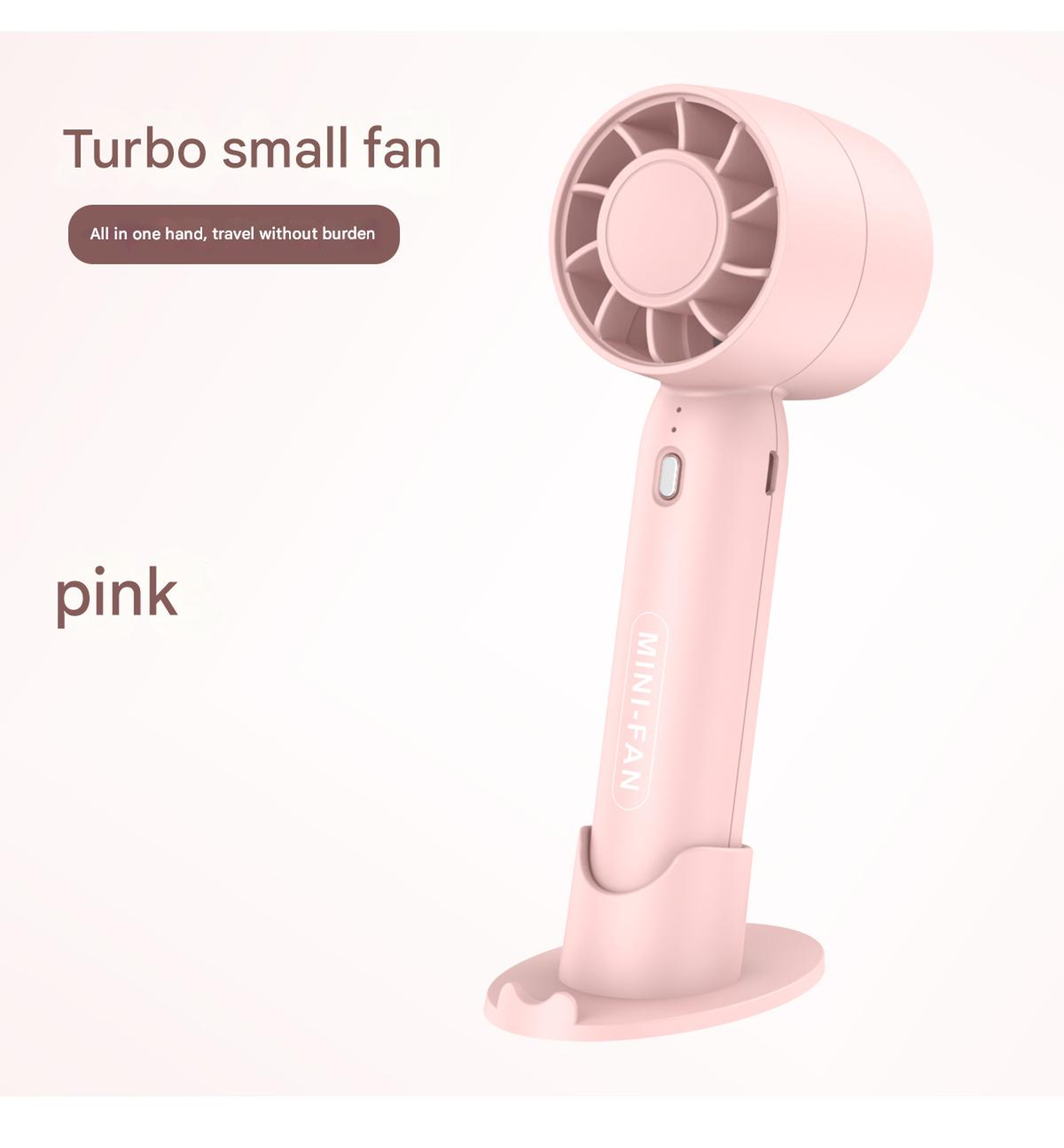 Turbo Handheld Mini Fan with USB Charging and Desktop Stand – view 9