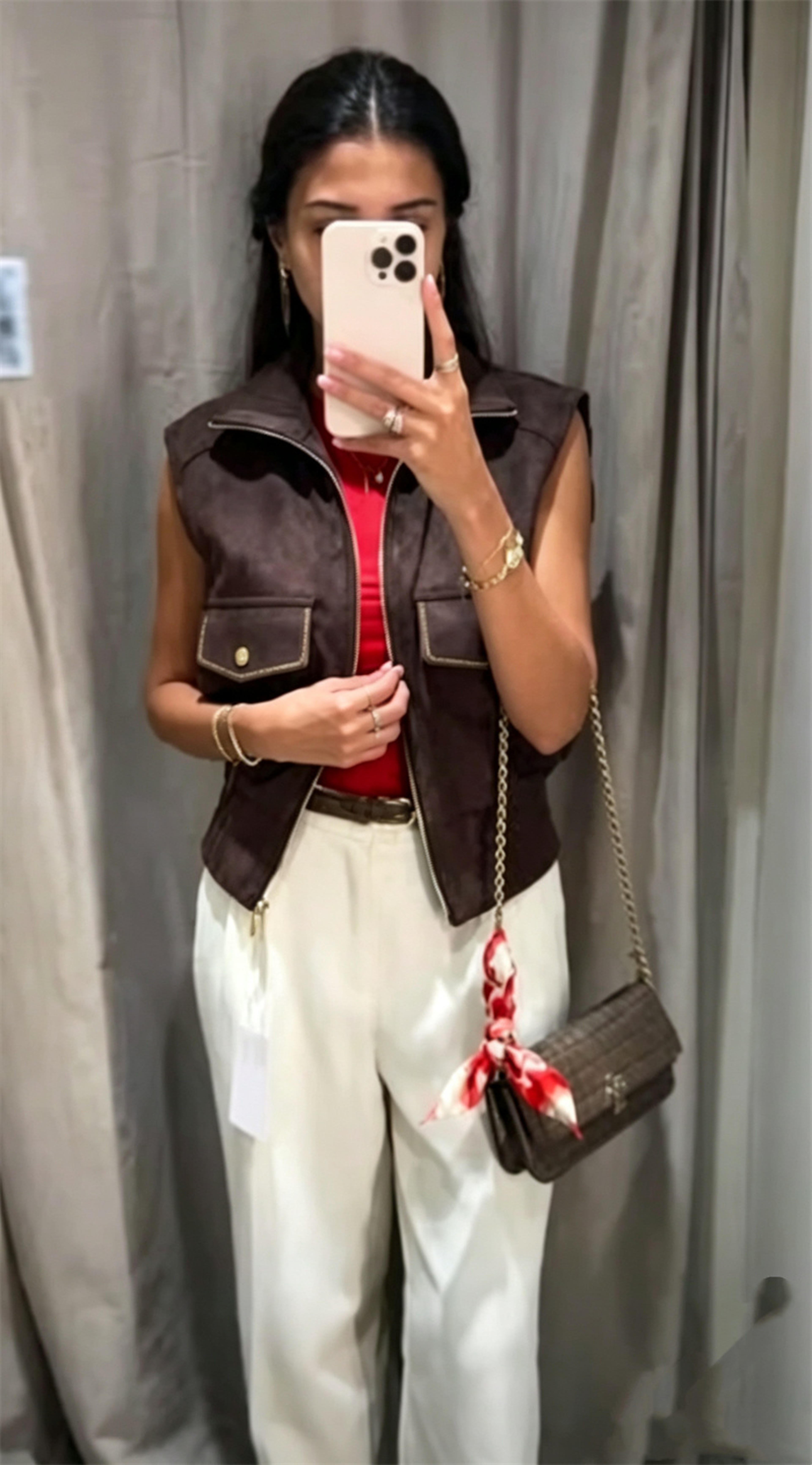 Women's Suede-Texture Zip-Up Vest with Stand Collar and Pockets – view 5