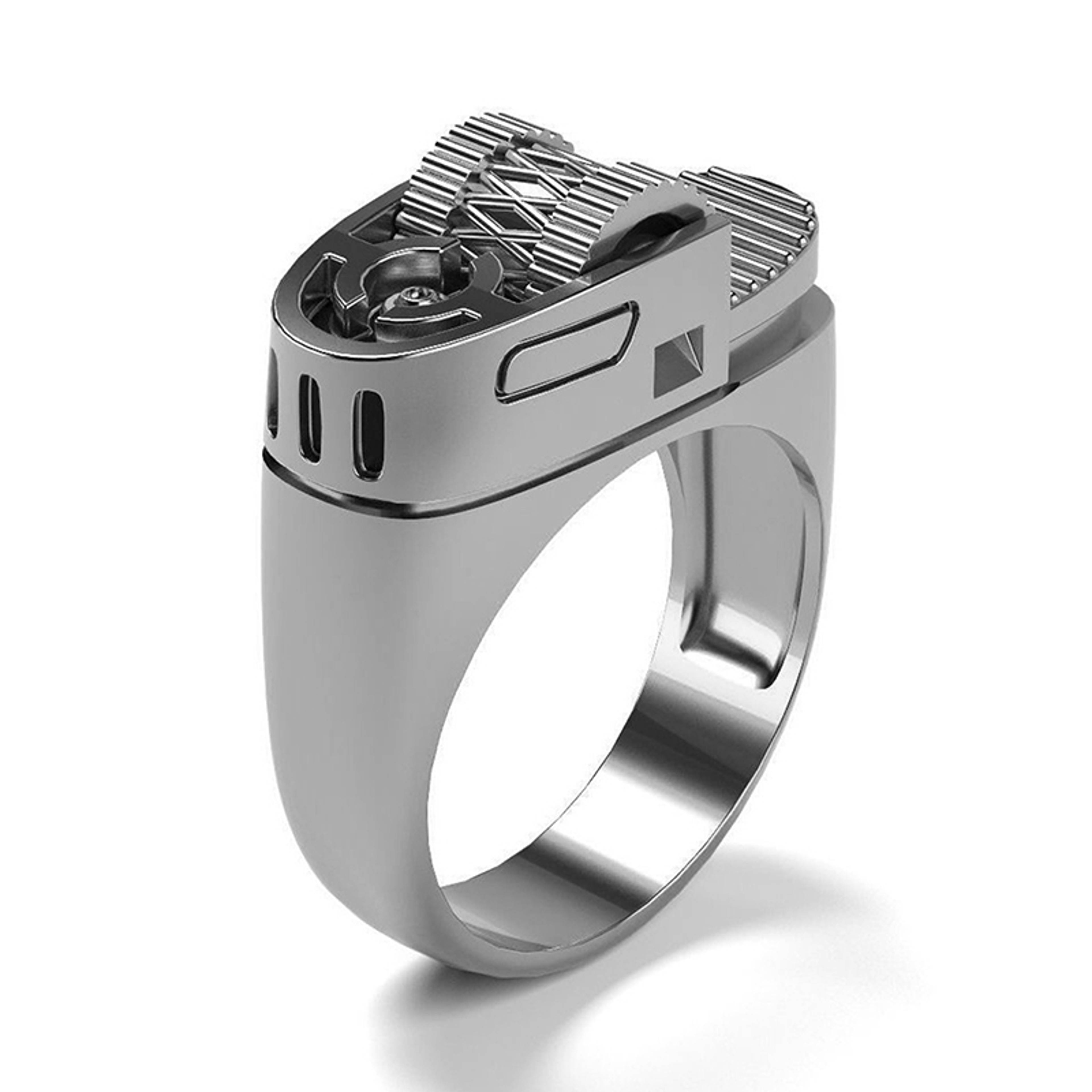 Vintage Lighter Ring Unisex Punk Hip Hop Jewelry In Gold Or Silver Color 1