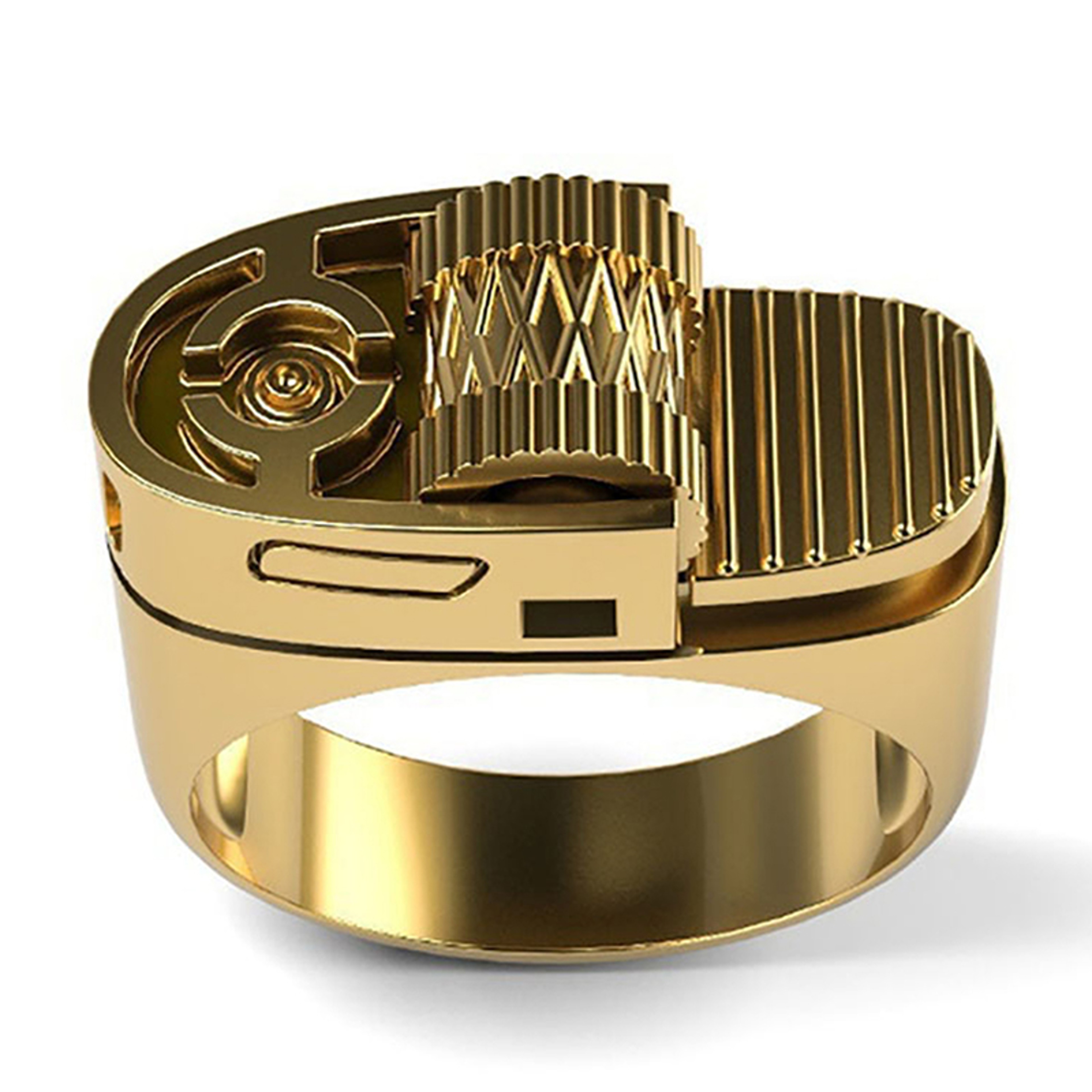 Vintage Lighter Ring Unisex Punk Hip Hop Jewelry In Gold Or Silver Color 3